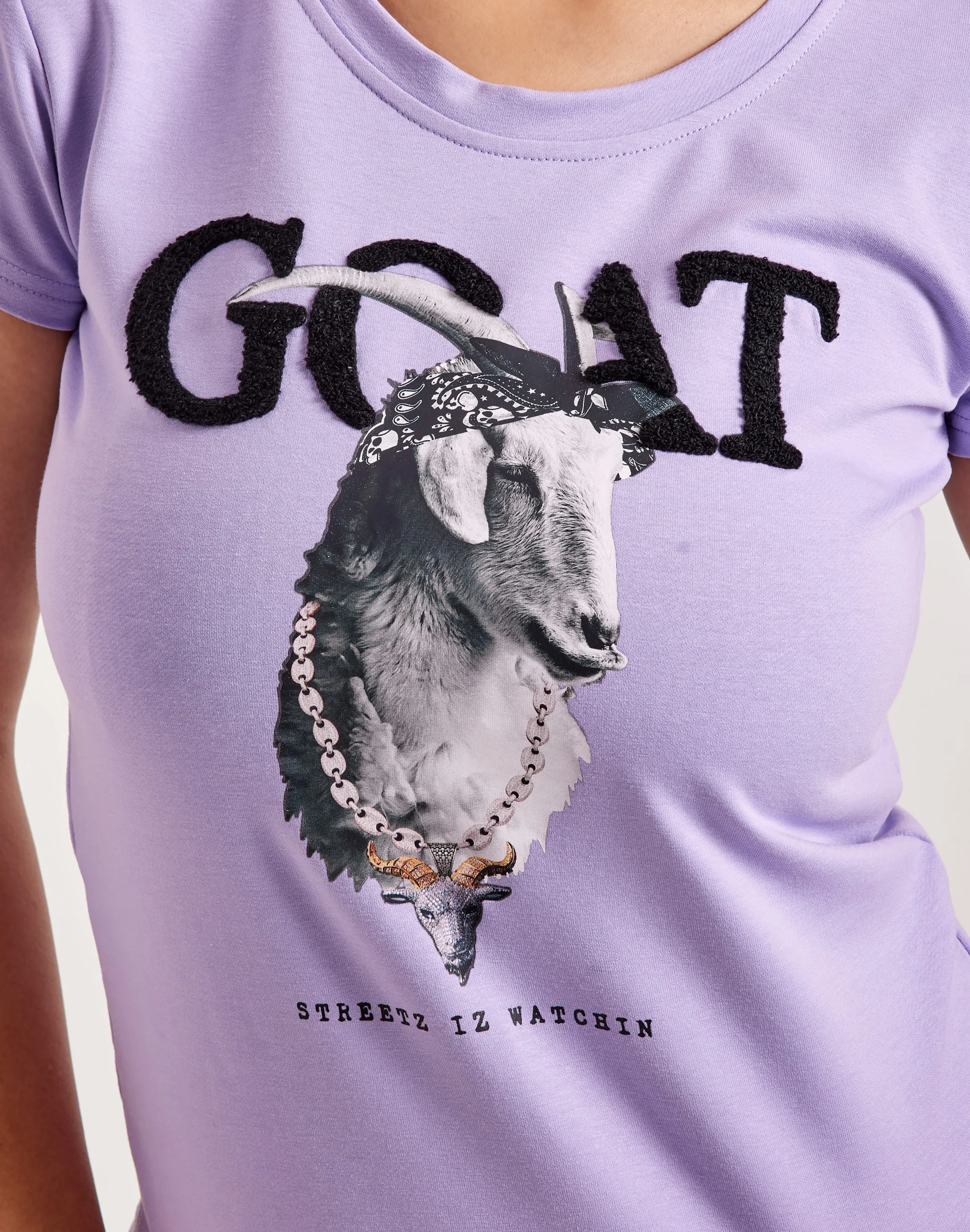 Streetz Iz Watchin Goat Tee Evening Glow