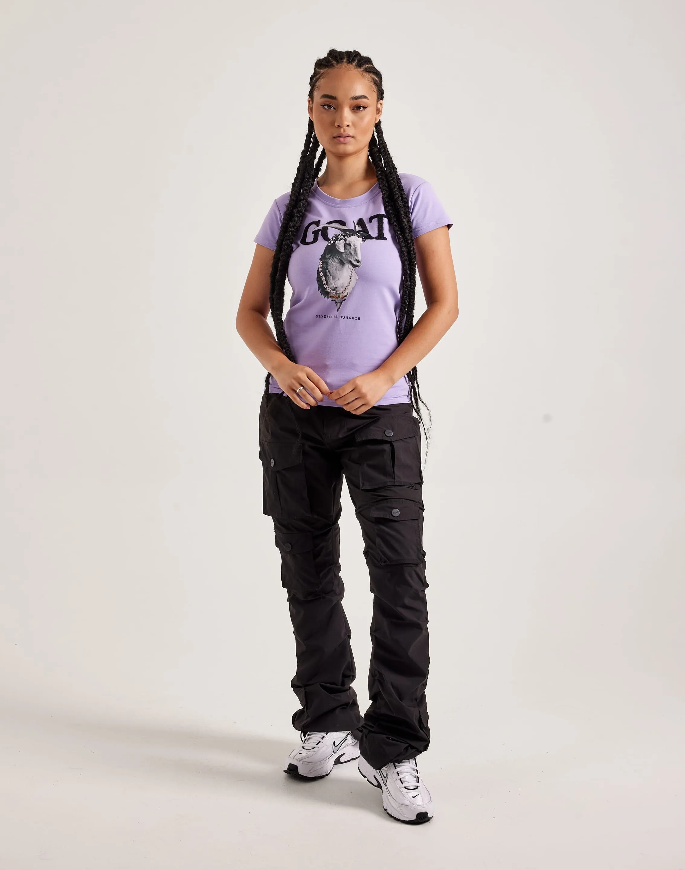 Moon Cool Adjustable Drawcord Streetz Iz Watchin Goat Tee