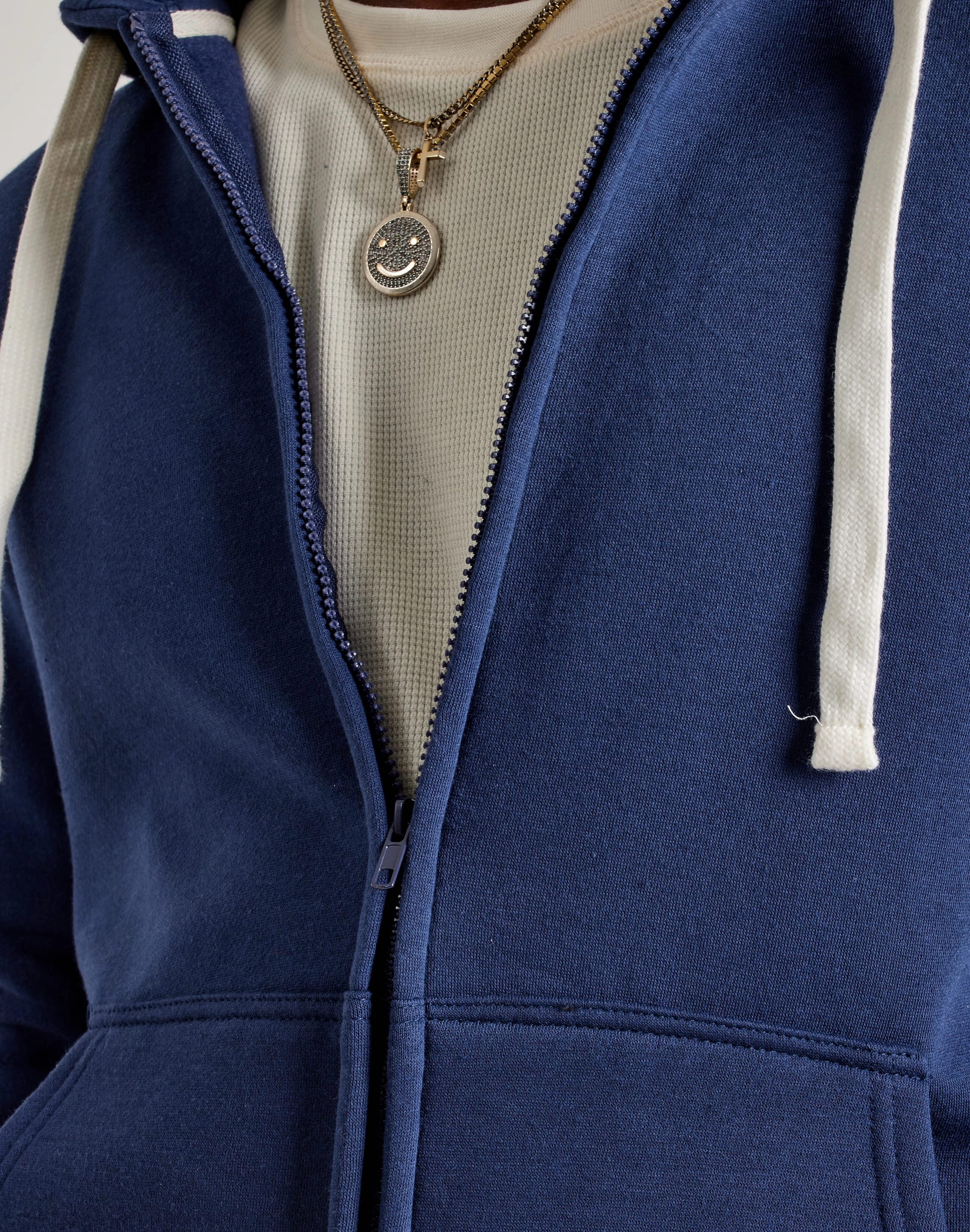 Denim Cool DH Essentials Basic Full-Zip Fleece Hoodie