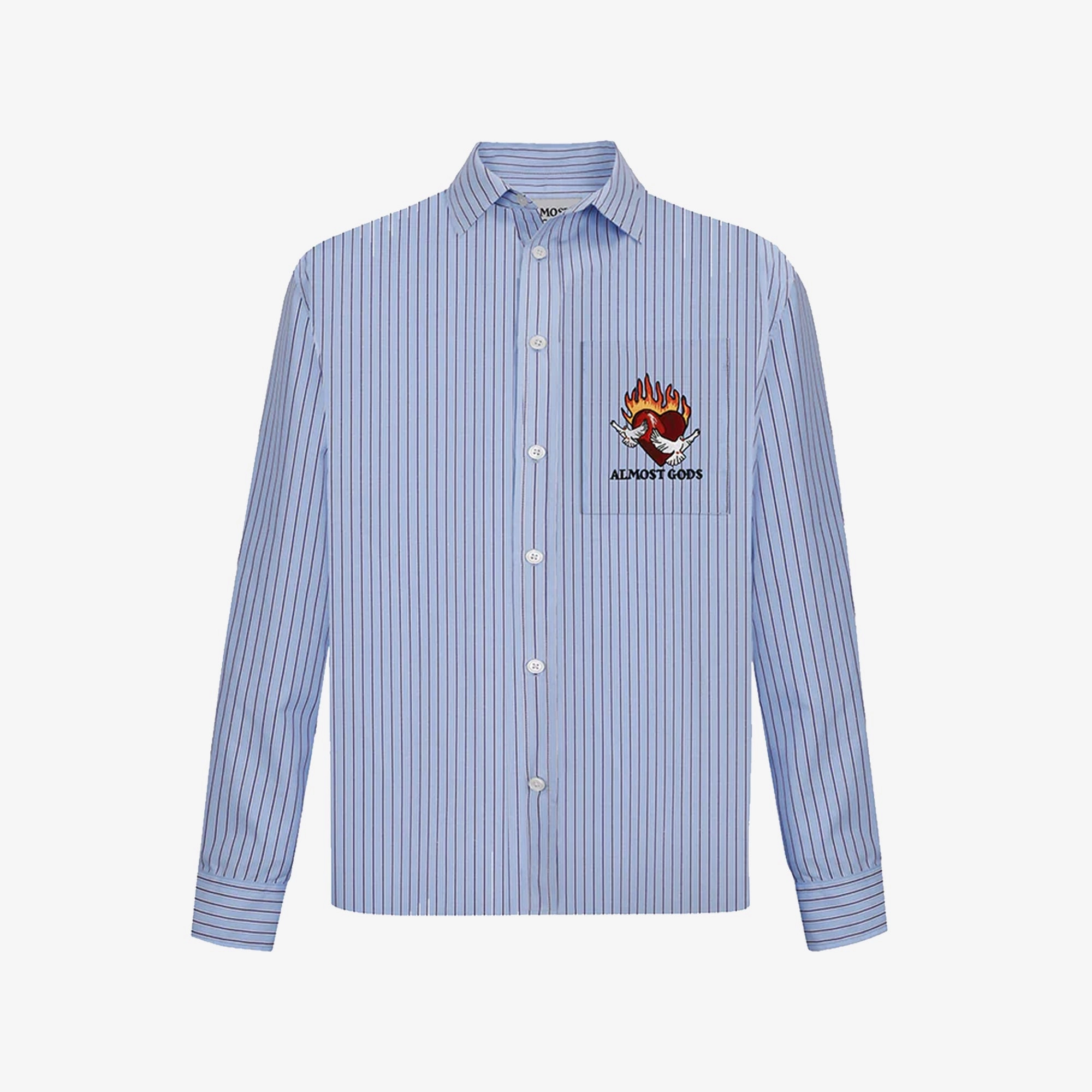 Shoot Mood ALMOST GODS | BURNING HEART STRIPED SHIRT { BLUE/WHITE
