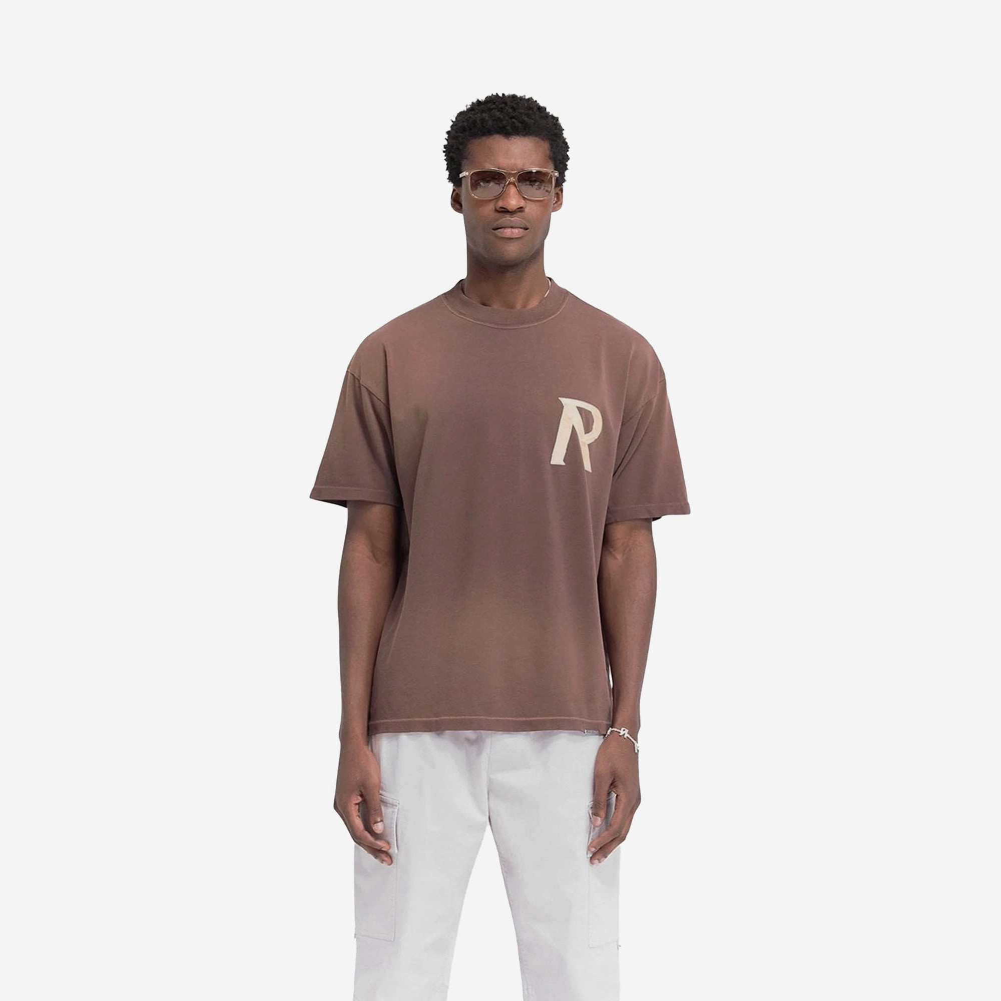 Hero Tale REPRESENT | MASKING TAPE INITIAL T-SHIRT { BROWN