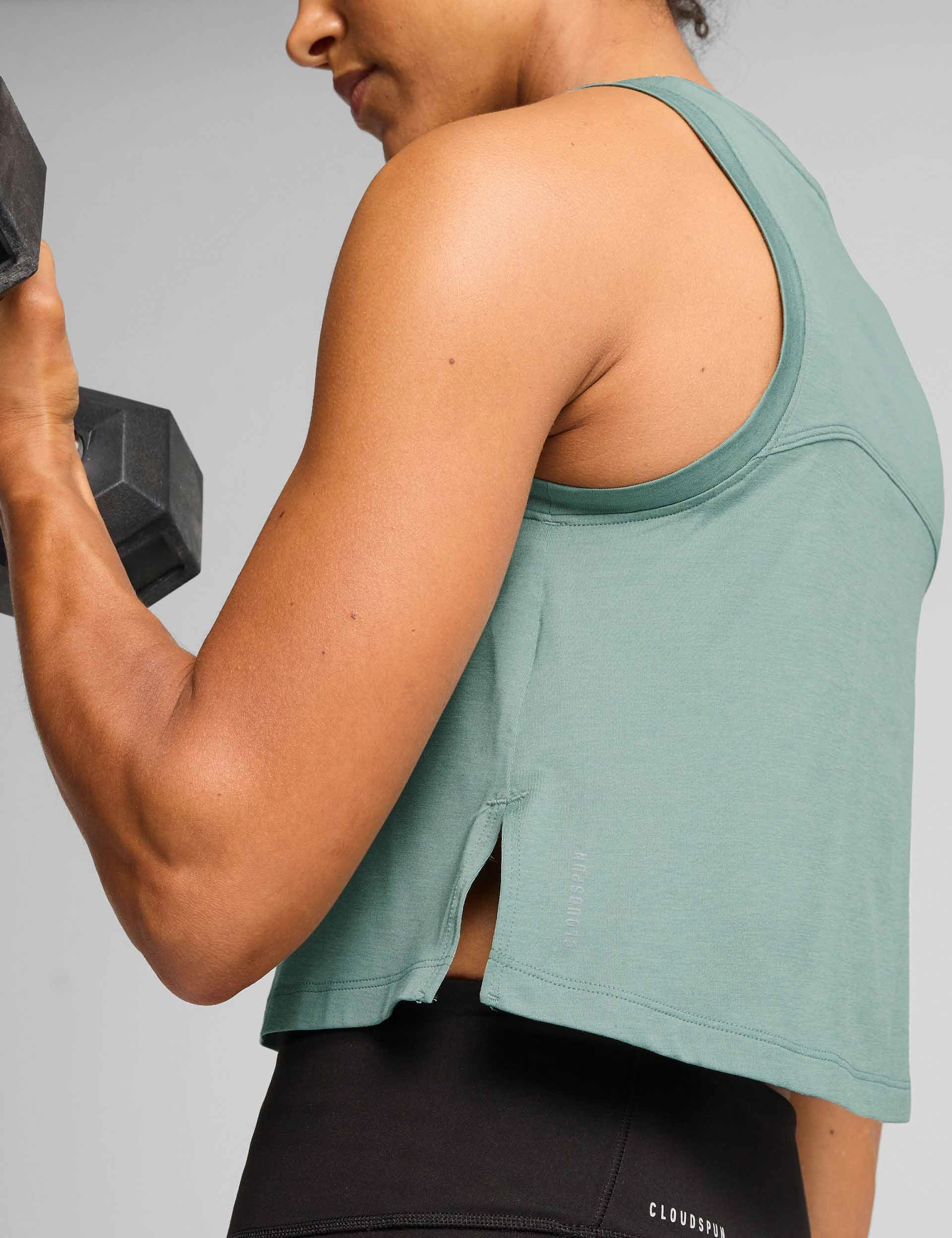 Stay Coolness Cloudspun Sleeveless Tank - Green Moon Heather