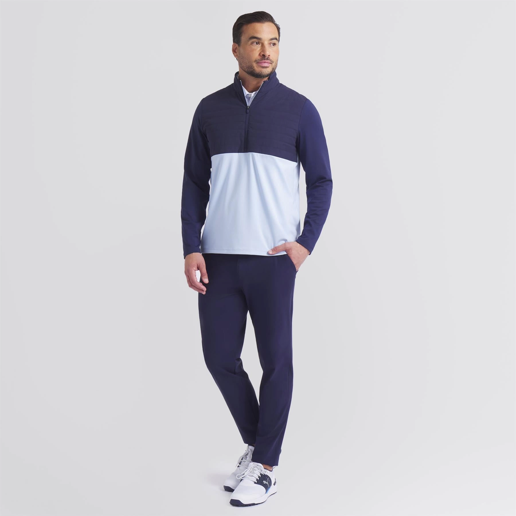Cloudspun Tech Hybrid Half Zip Deep Navy plus-size Layer Ready