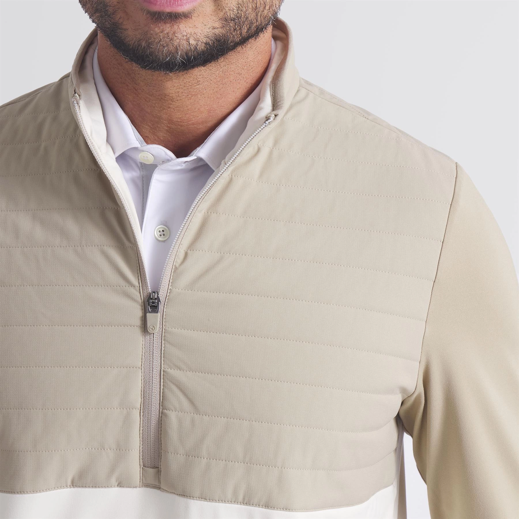 Taped Edges Cloudspun Tech Hybrid Half Zip Ice Coffee