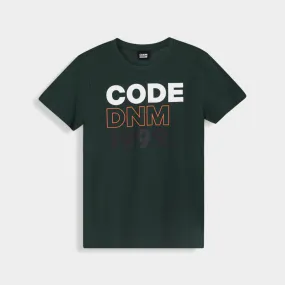 Code Mens Left Align Graphic Tee Green Free Mind