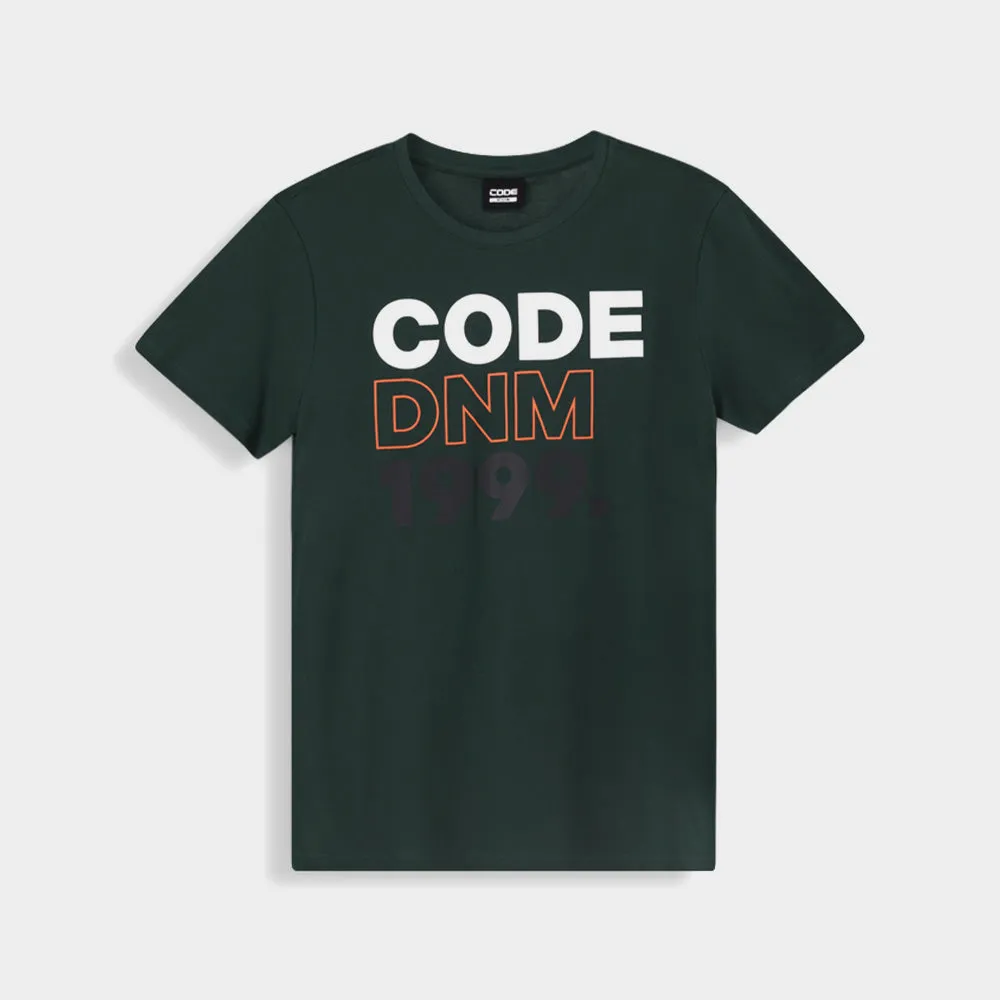 Code Mens Left Align Graphic Tee Green SweatWickingLining