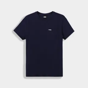 Code Mens Rib Crew Neck Tee Navy Open Glow Couple Look
