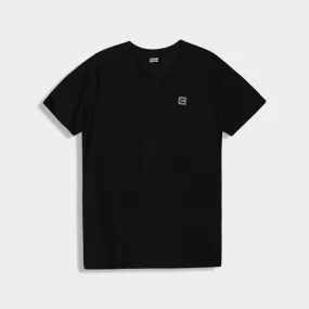 Code Mens Rib V-Neck Tee Black Icon Fit SustainableProduction