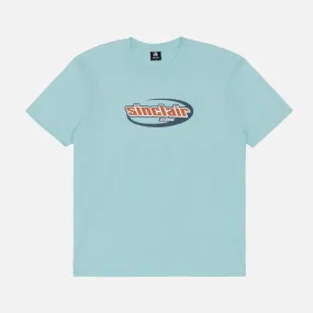 Urban Chic HighCollar Style ITALIC LOGO TEE - LIGHT BLUE