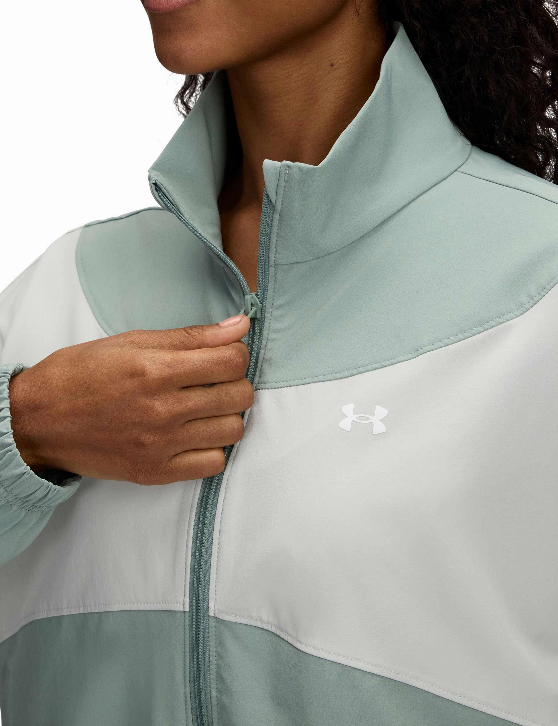 Collapsible Packable Design Rival Woven Jacket - Silica Green/Hydro Green