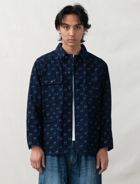 Versatile Design Cold Resist Coverall Indigo Kasuri (Papillon)