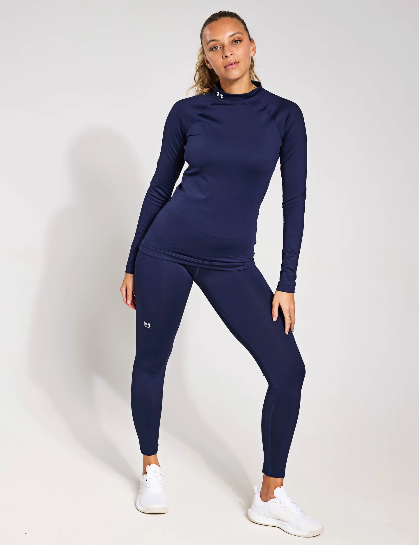 Cold Weather ColdGear Leggings - Midnight Navy/White