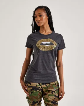 Fire Core Boss Vibe LA Pop Art Word Art Gold Digger Lips Tee