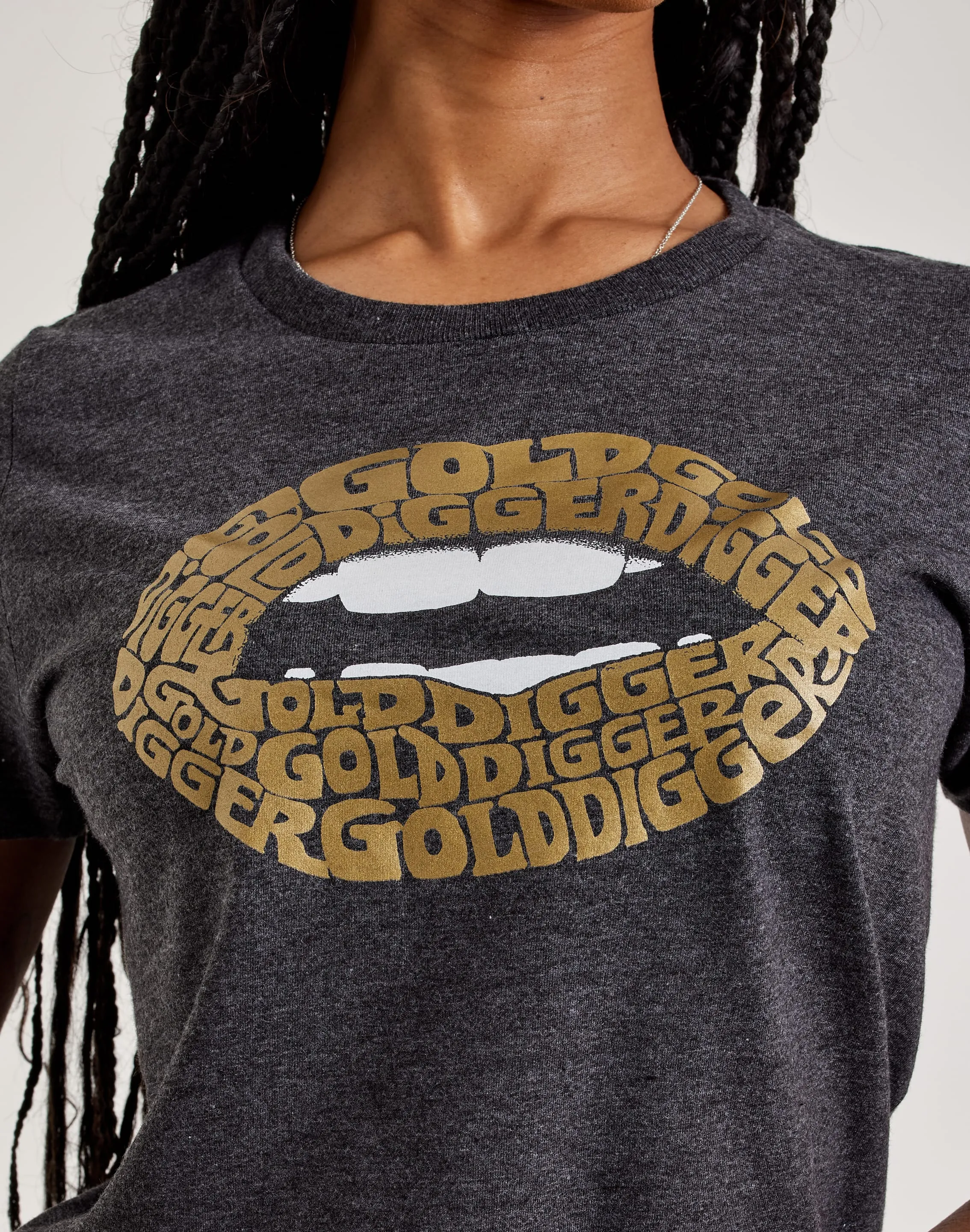 LA Pop Art Word Art Gold Digger Lips Tee Water Soul All weather