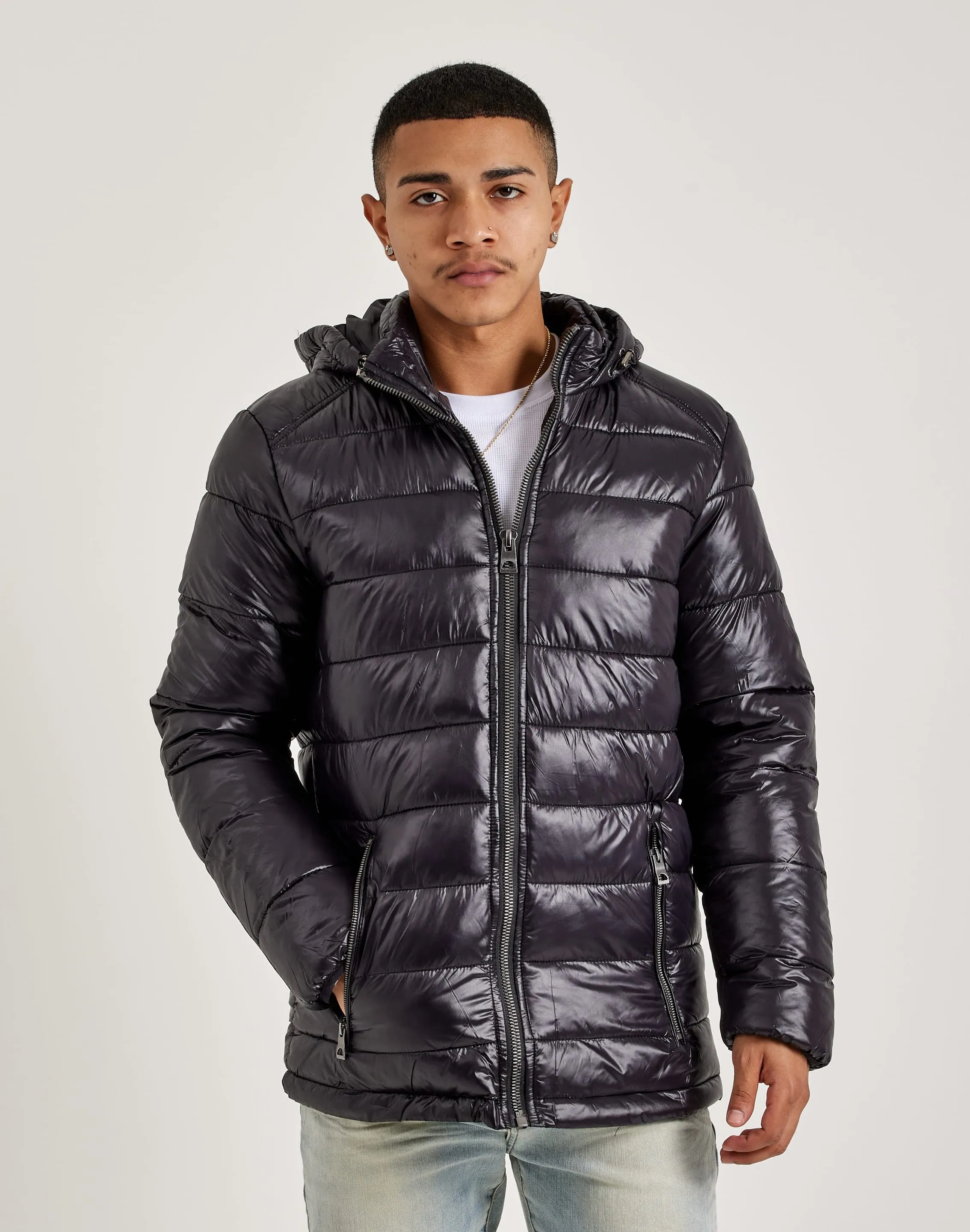 Ultraviolet Protection Members Only Puffer Coat