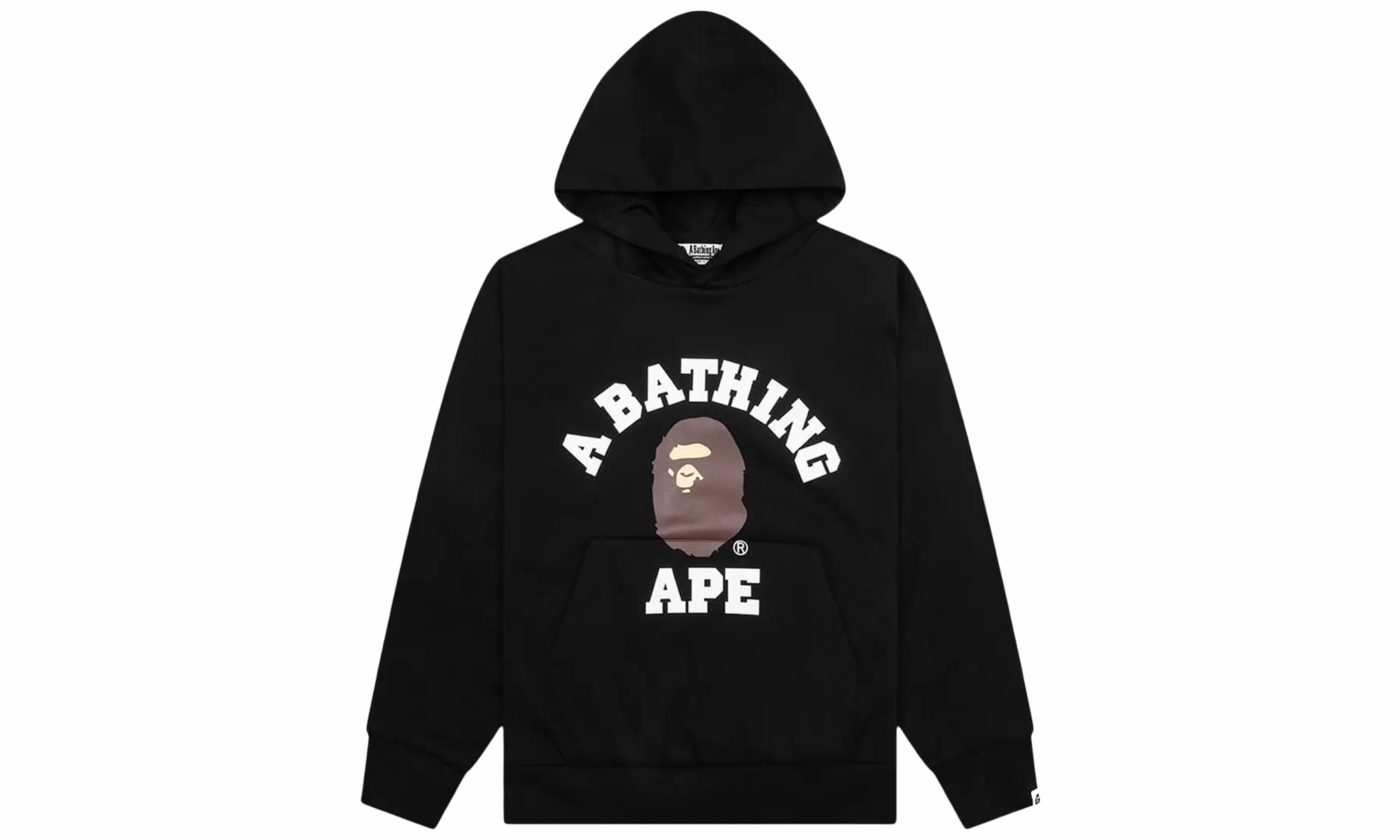 College Puffy Relaxed Fit Pullover Hoodie "Black"