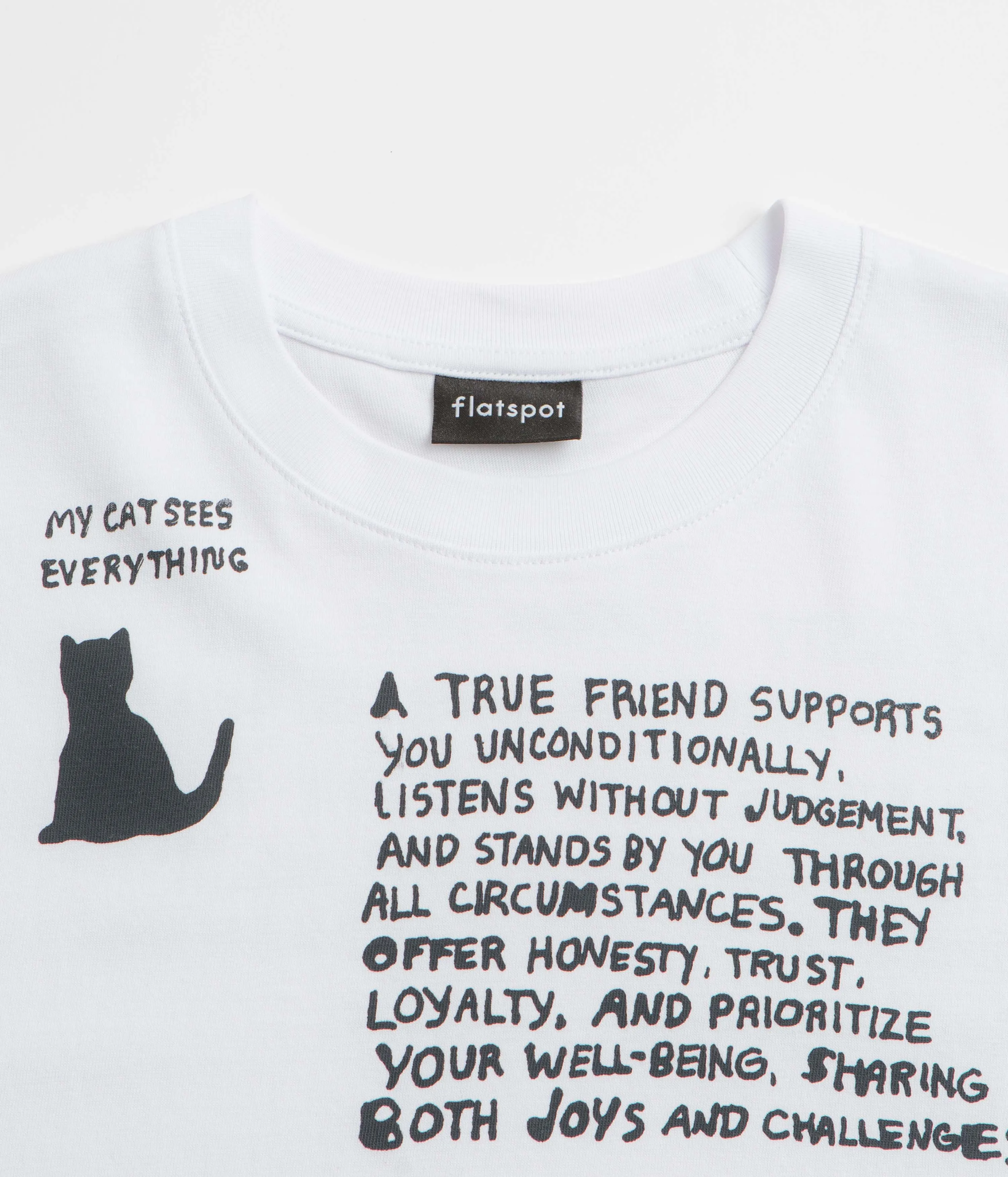 flatspot FS Is My Happy Place T-Shirt - White embroidered hem