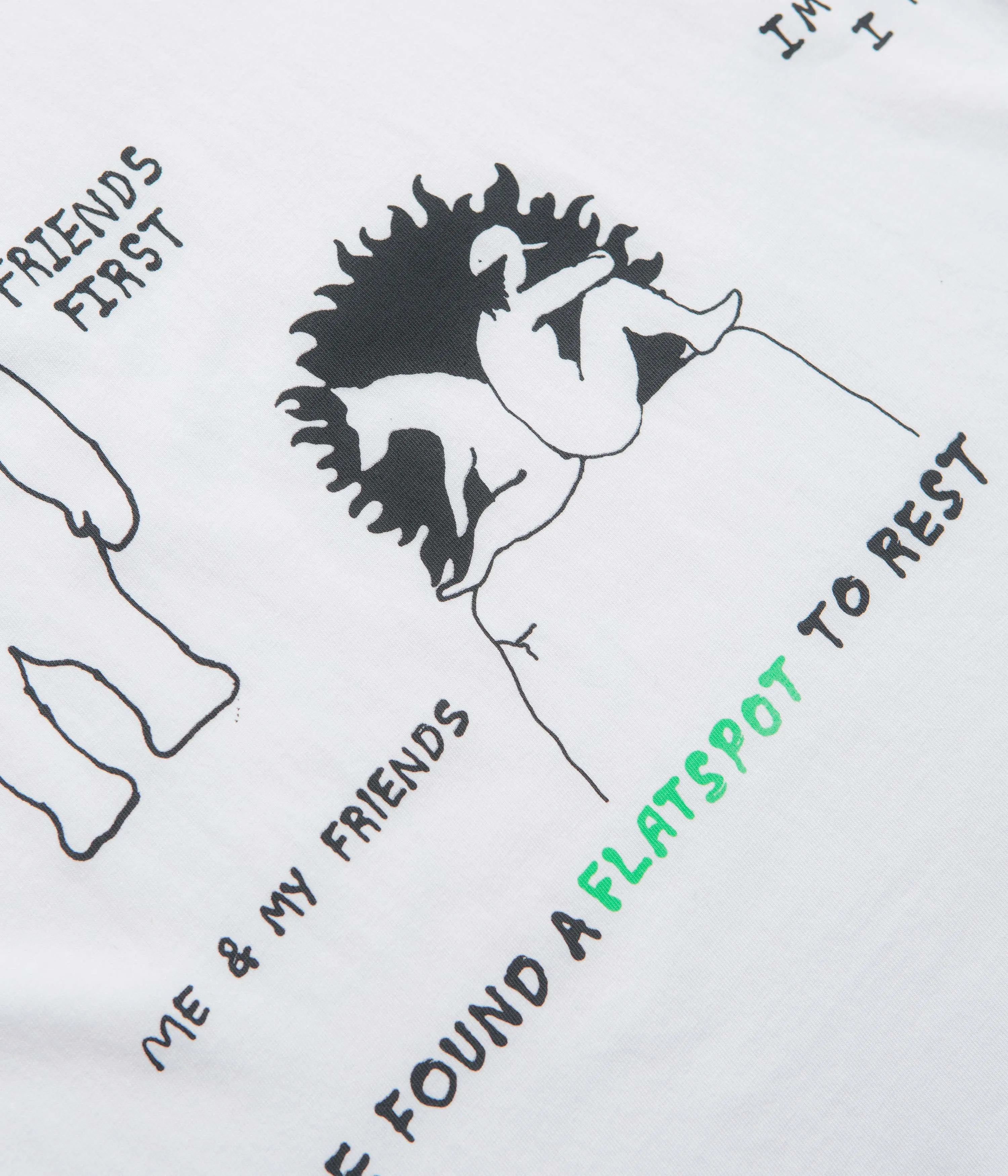 flatspot FS Is My Happy Place T-Shirt - White slim fit poncho silhouette
