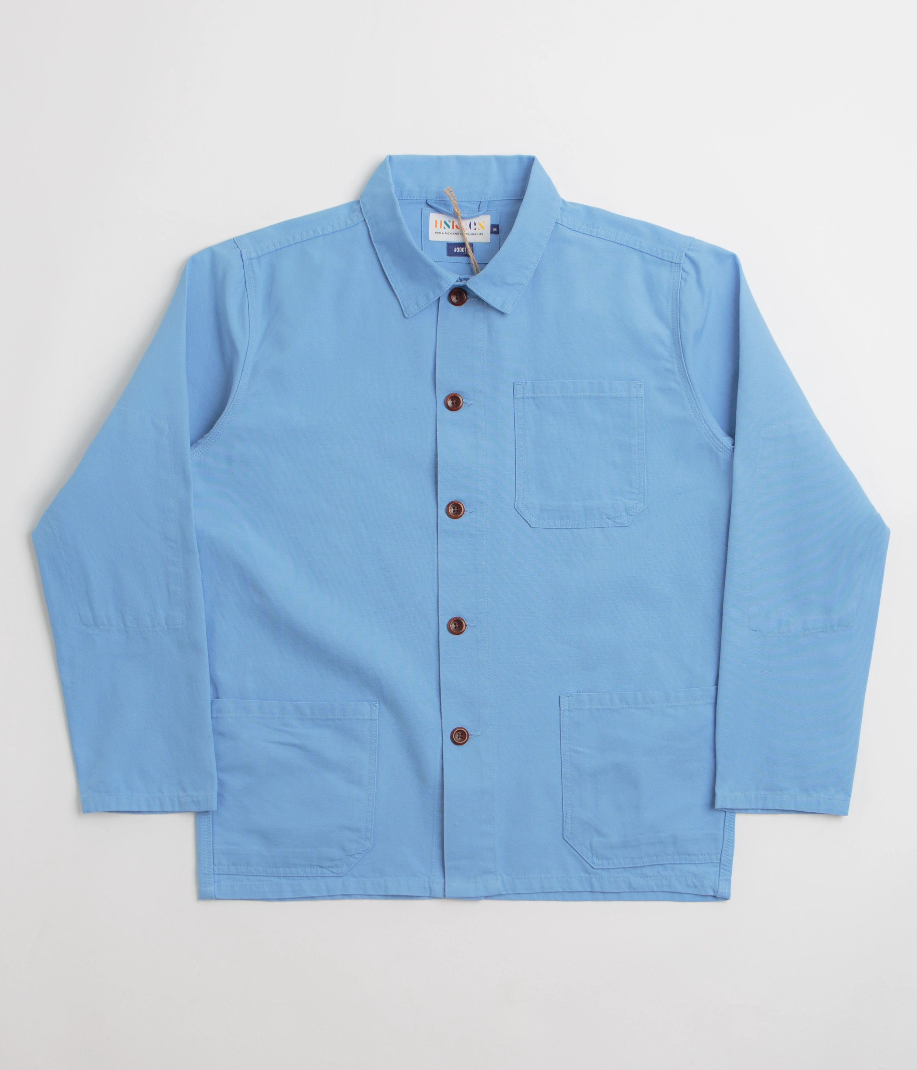 Uskees 3001 Buttoned Overshirt - Powder Blue suitable for land sports hot - weather option