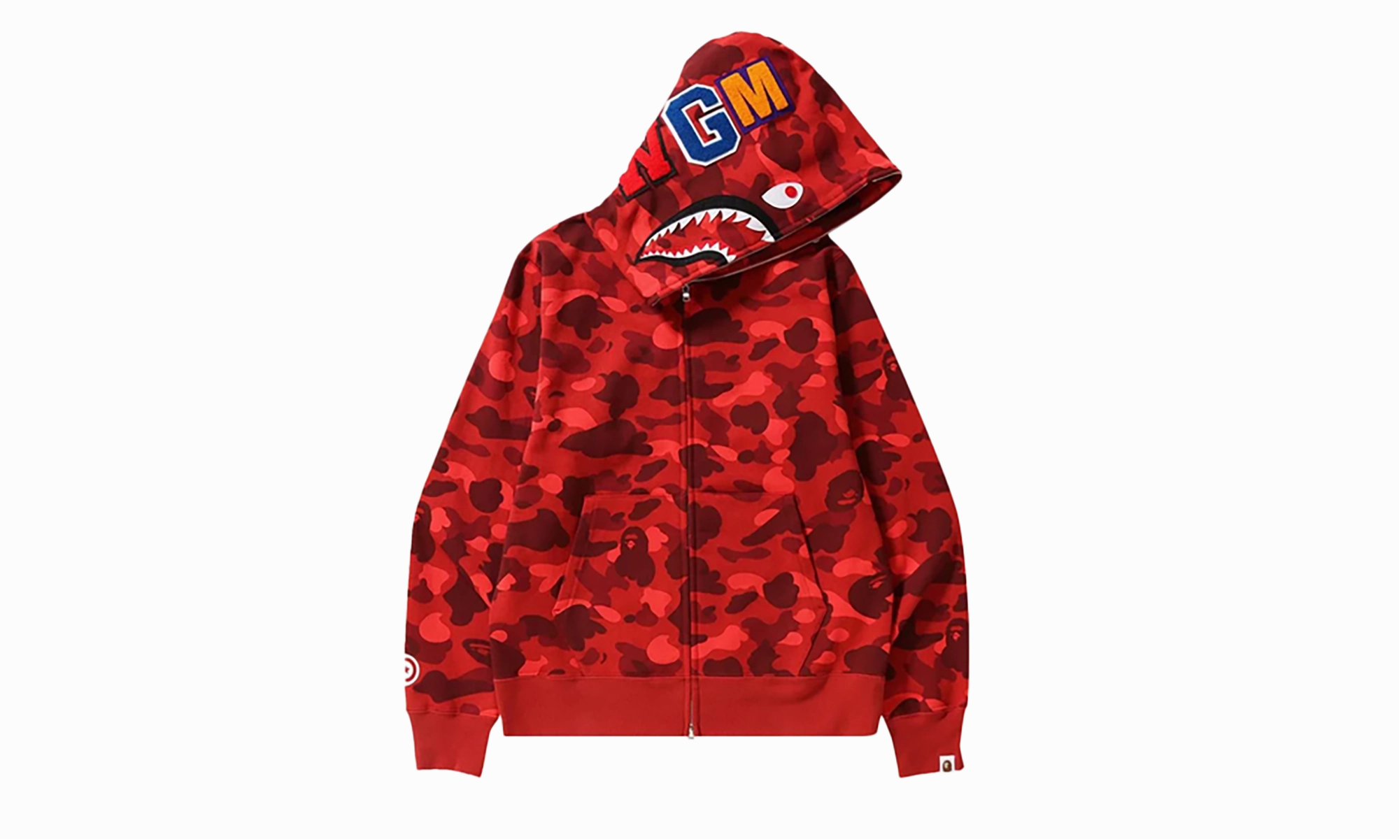 Color Camo Shark Full Zip Hoodie "RED"