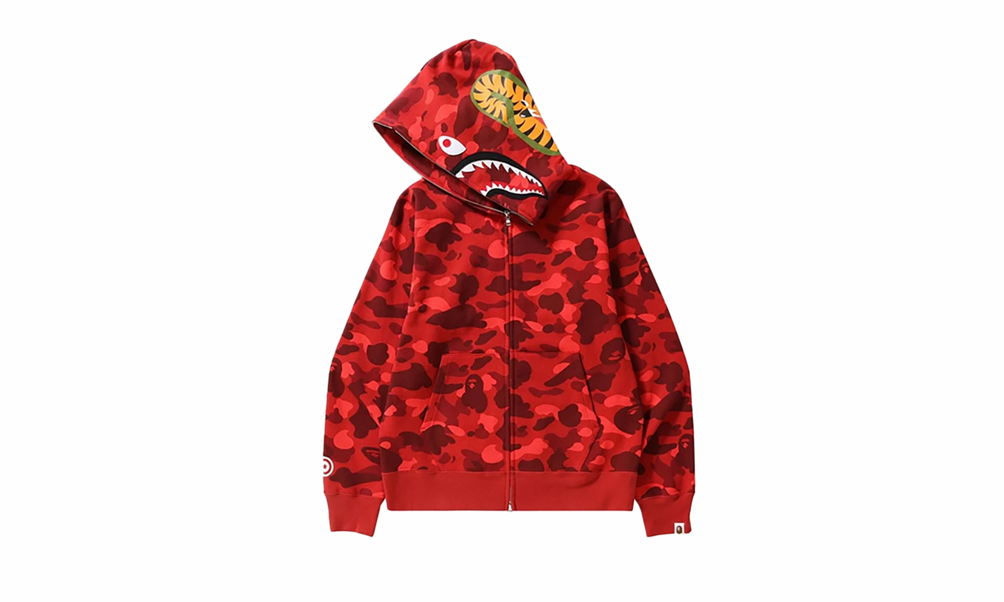 Color Camo Shark Full Zip Hoodie "RED"