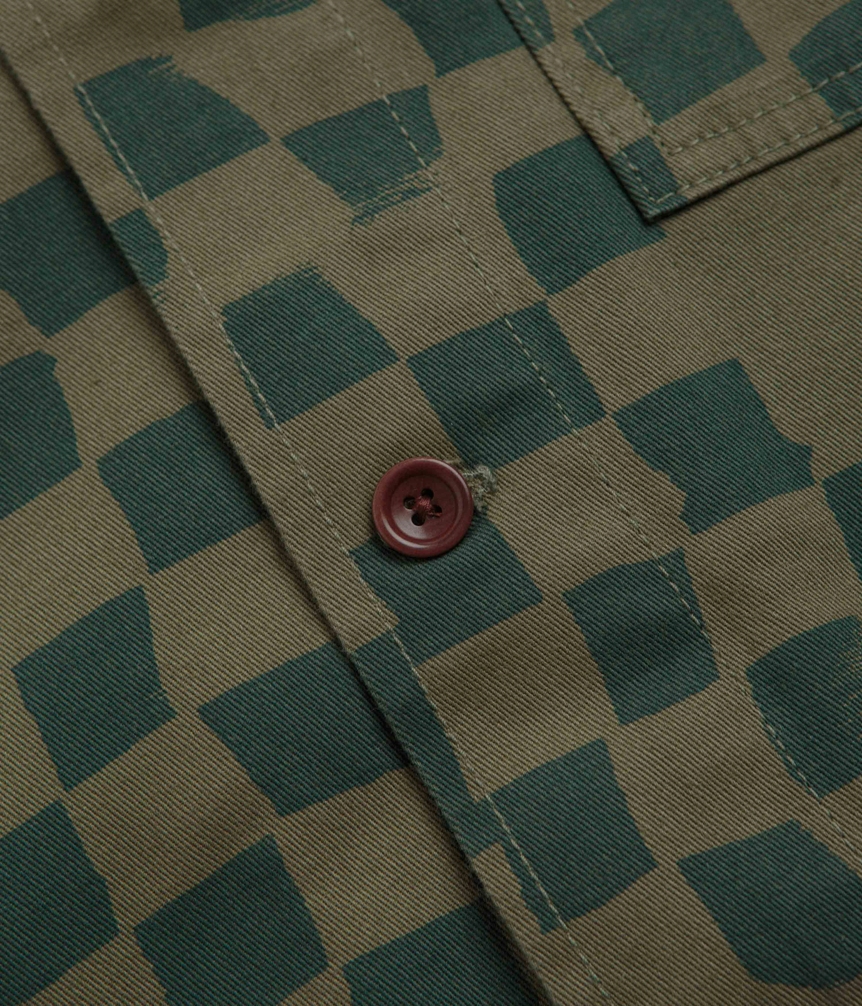 Service Works Drill Printed FOH Jacket - Olive Checker Minimal Form High - end