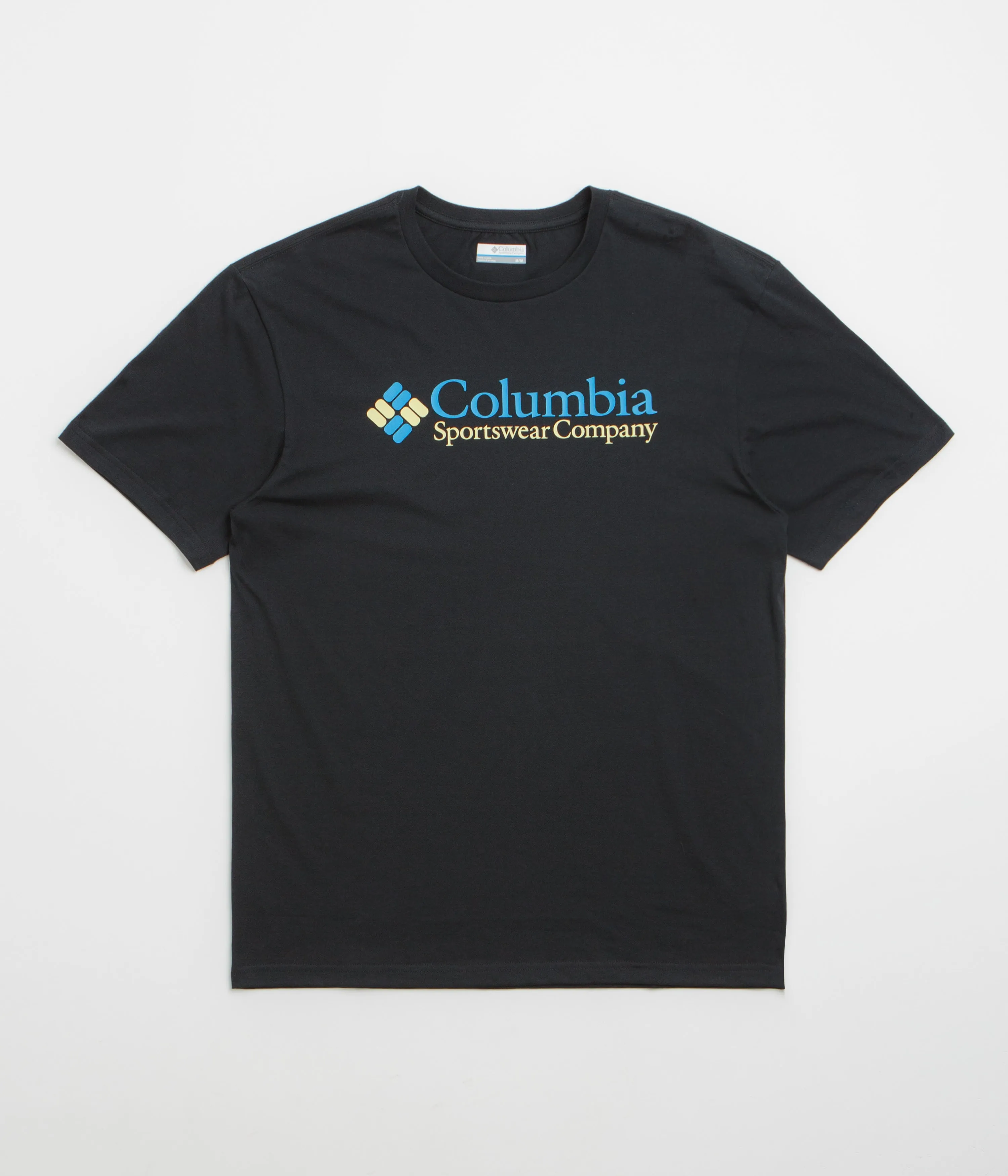 cutoff shorts silhouette Two Button Closure System Columbia CSC Basic Logo T-Shirt - Black / CSC Retro Logo / Blue
