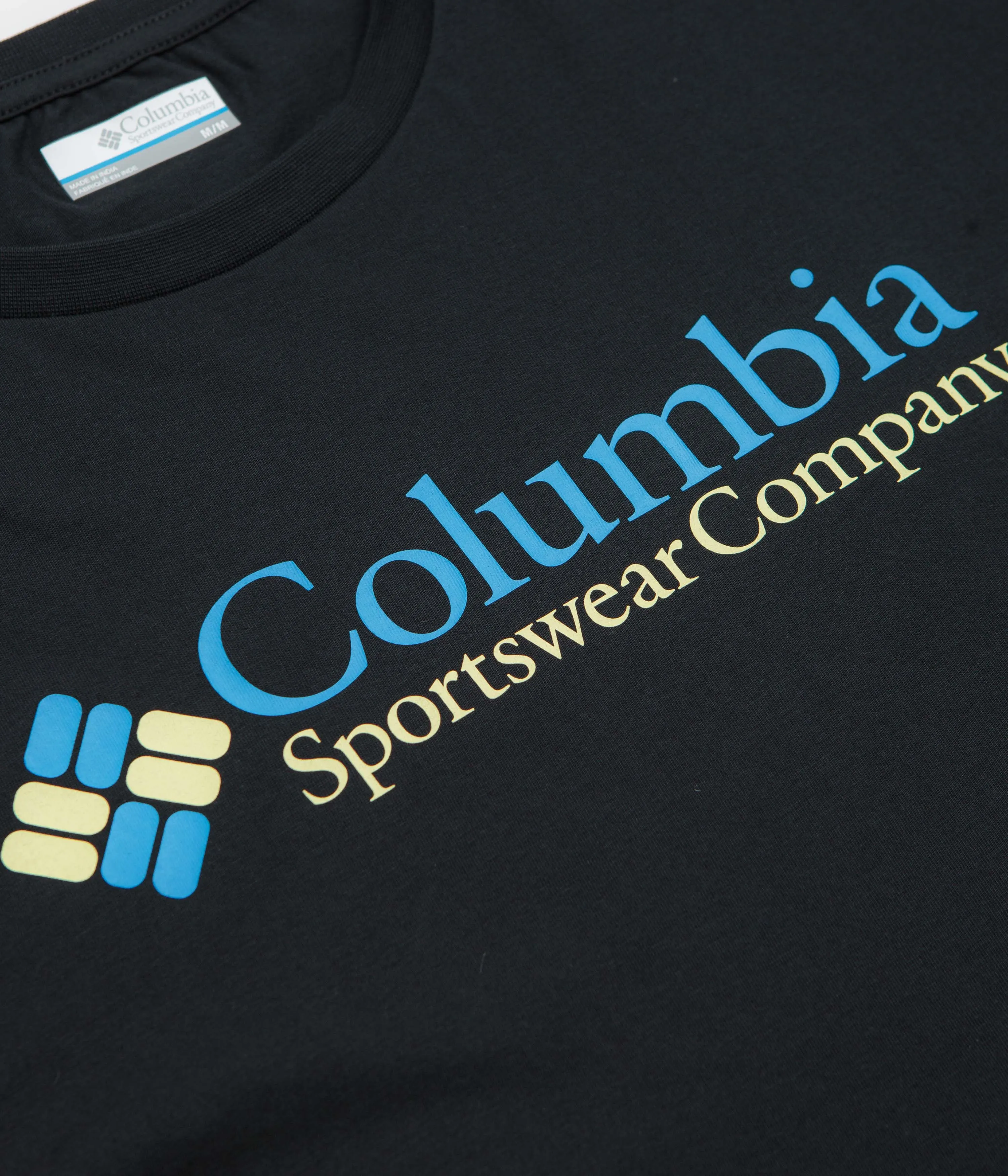 Columbia CSC Basic Logo T-Shirt - Black / CSC Retro Logo / Blue Flexible Shoulder Construction Tubular Body Construction