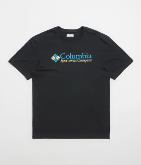 cutoff shorts silhouette Two Button Closure System Columbia CSC Basic Logo T-Shirt - Black / CSC Retro Logo / Blue