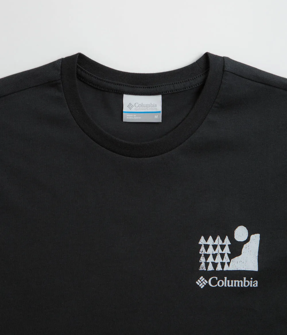 Seamless construction Wrinkle Resistant Columbia Explorers Canyon Back T-Shirt - Black / Explore Outdoors