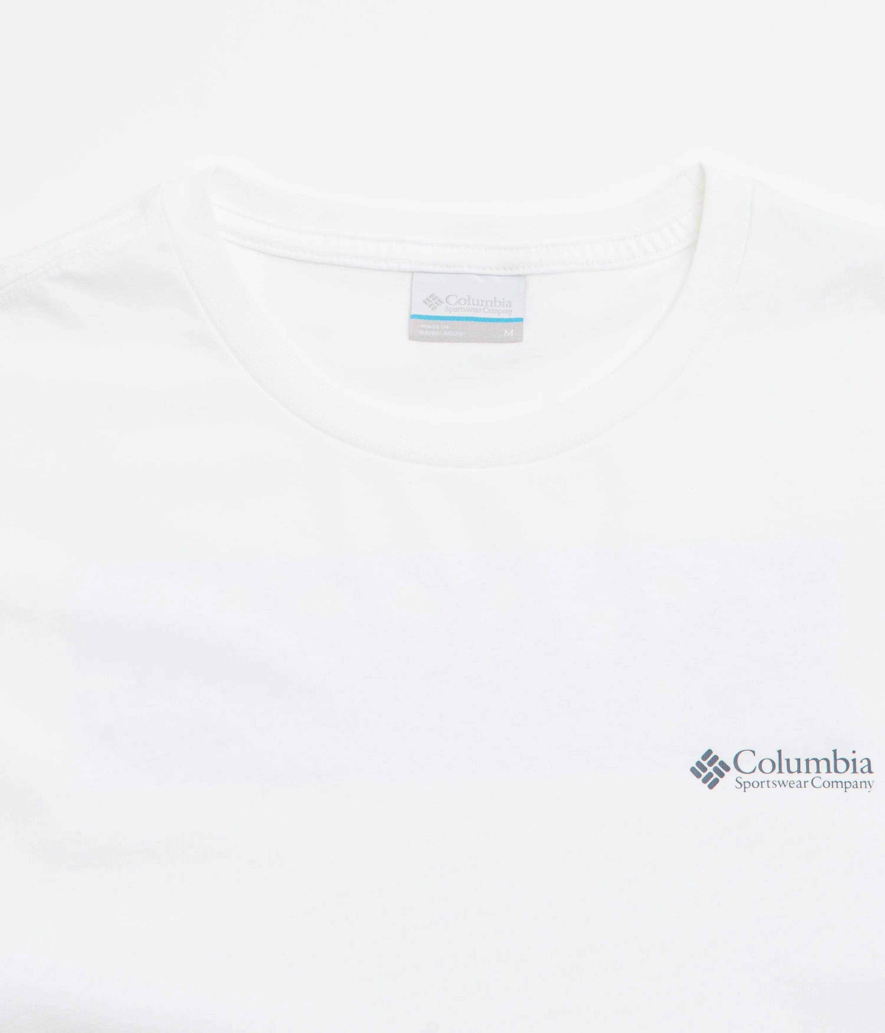 Columbia Explorers Canyon Long Sleeve T-Shirt - White / Branded Blanket raw hem ethical fashion