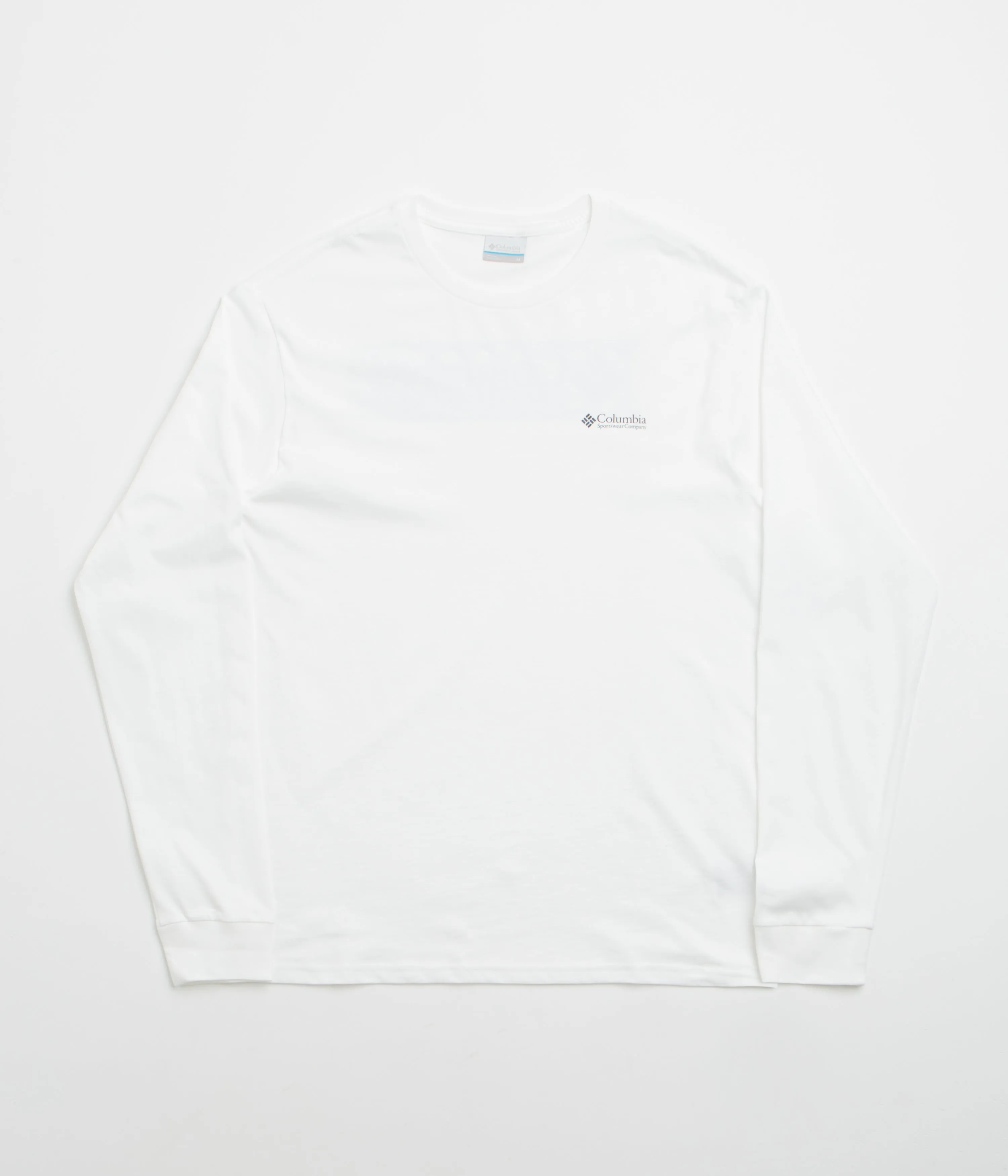 Columbia Explorers Canyon Long Sleeve T-Shirt - White / Branded Blanket Ribbed Cuff Details