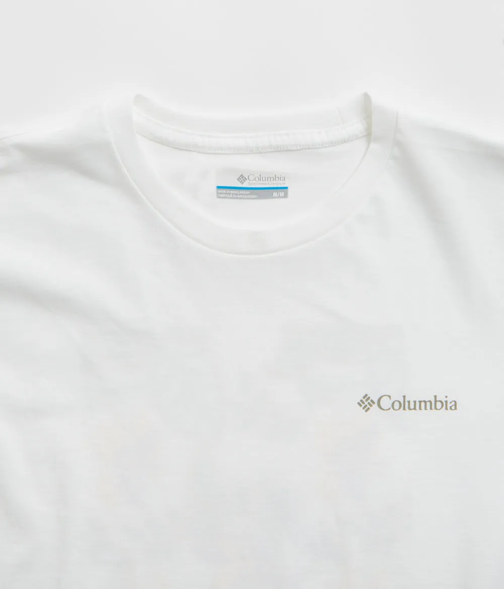 Machine washable Casual Style Columbia North Cascades T-Shirt - White / Pasteled Framed