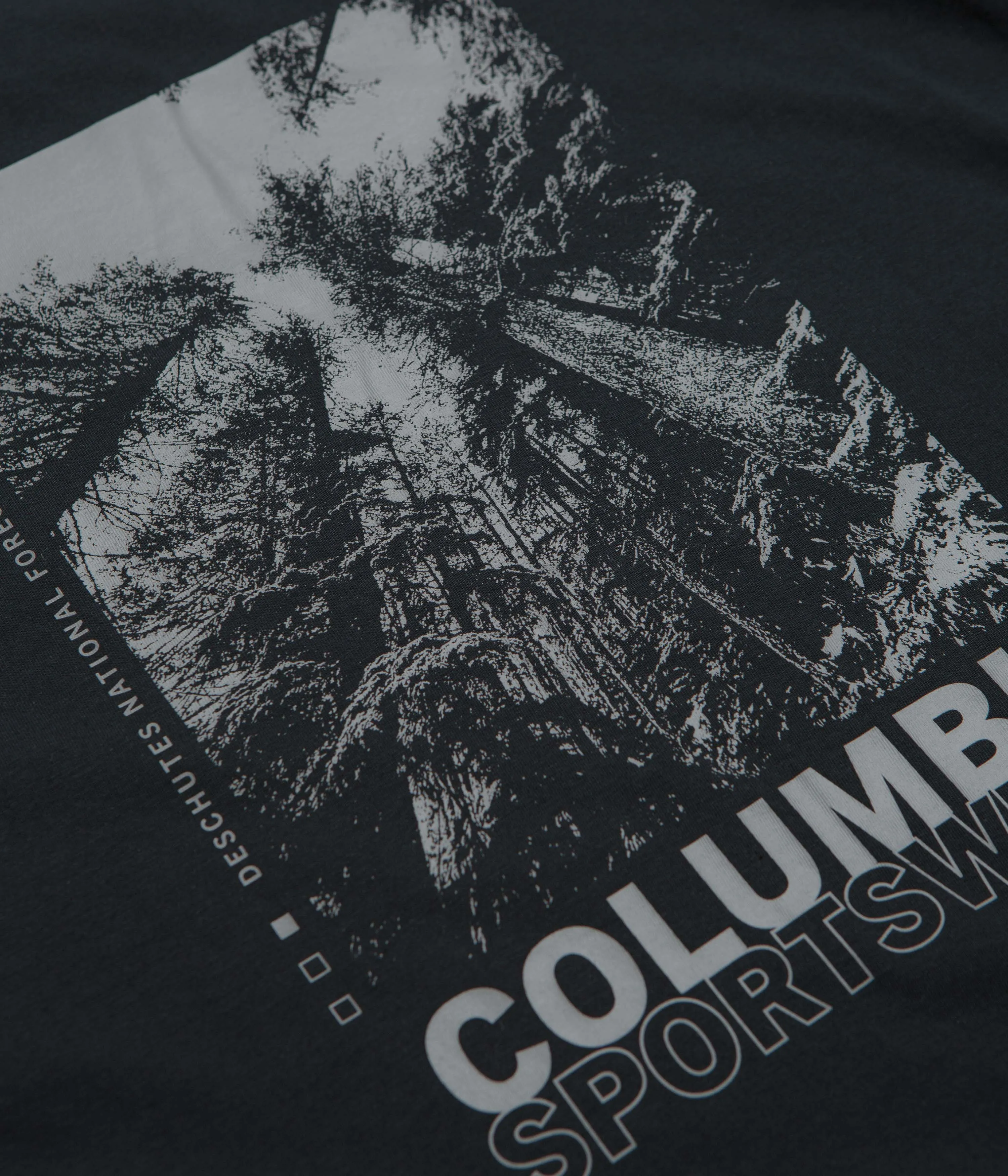 custom size Retro Columbia Rapid Ridge Back Graphic II T-Shirt - Black / Amazing Heights