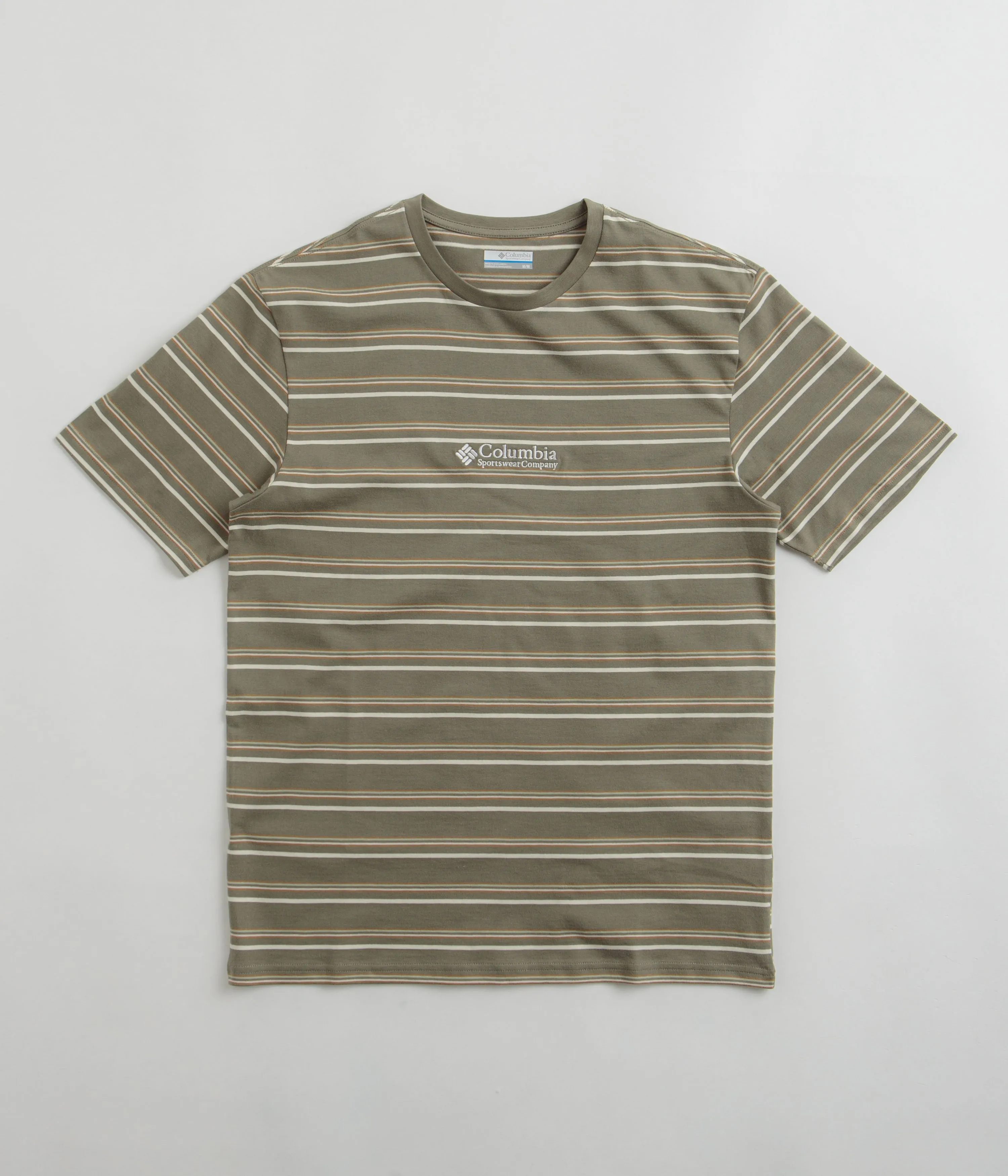 modern hem Interview Columbia Somer Slope Striped T-Shirt - Stone Green