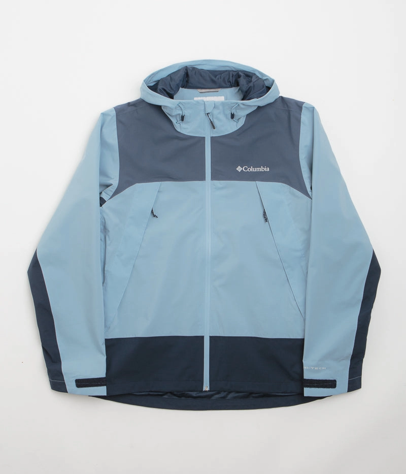 suitable for school days Columbia Boulder Falls Jacket - Ripple Blue / Dark Mountain / Collegiate Navy