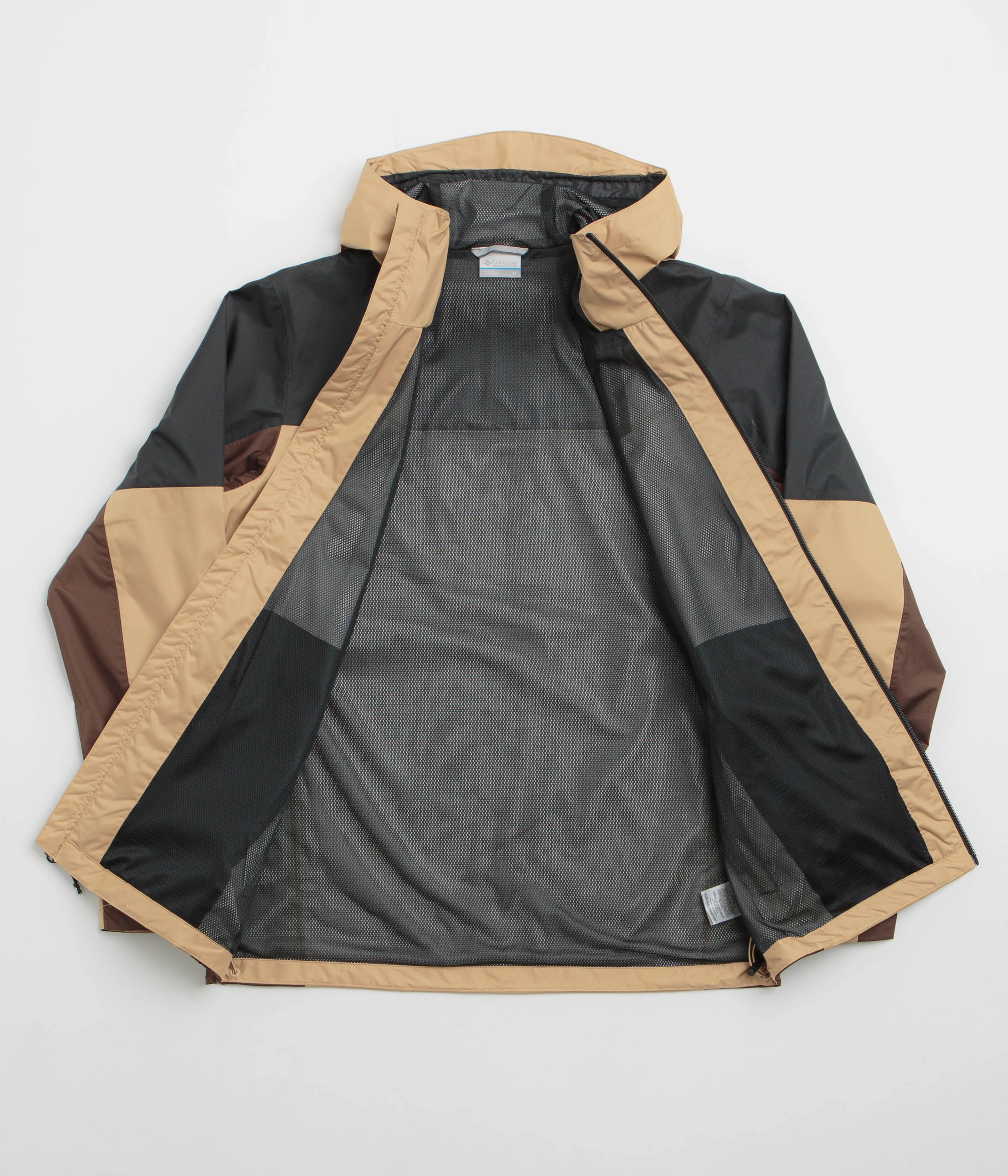 Hooded Brown Columbia Inner Limits III Jacket - Canoe / Black / Tobacco