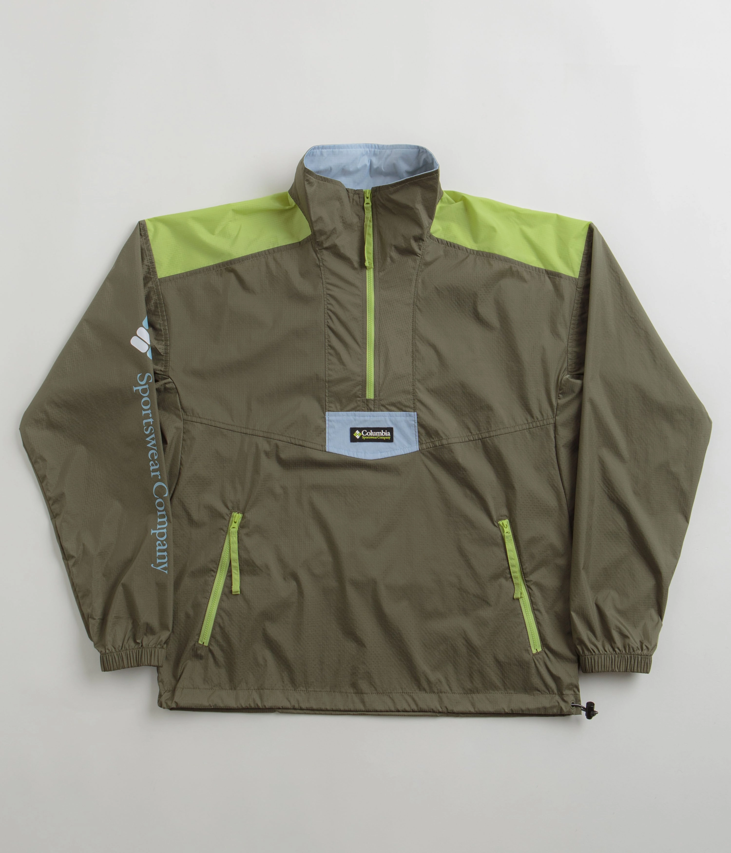 Soft Interior Lining Columbia Riptide Anorak - Stone Green / Napa Green / Whisper