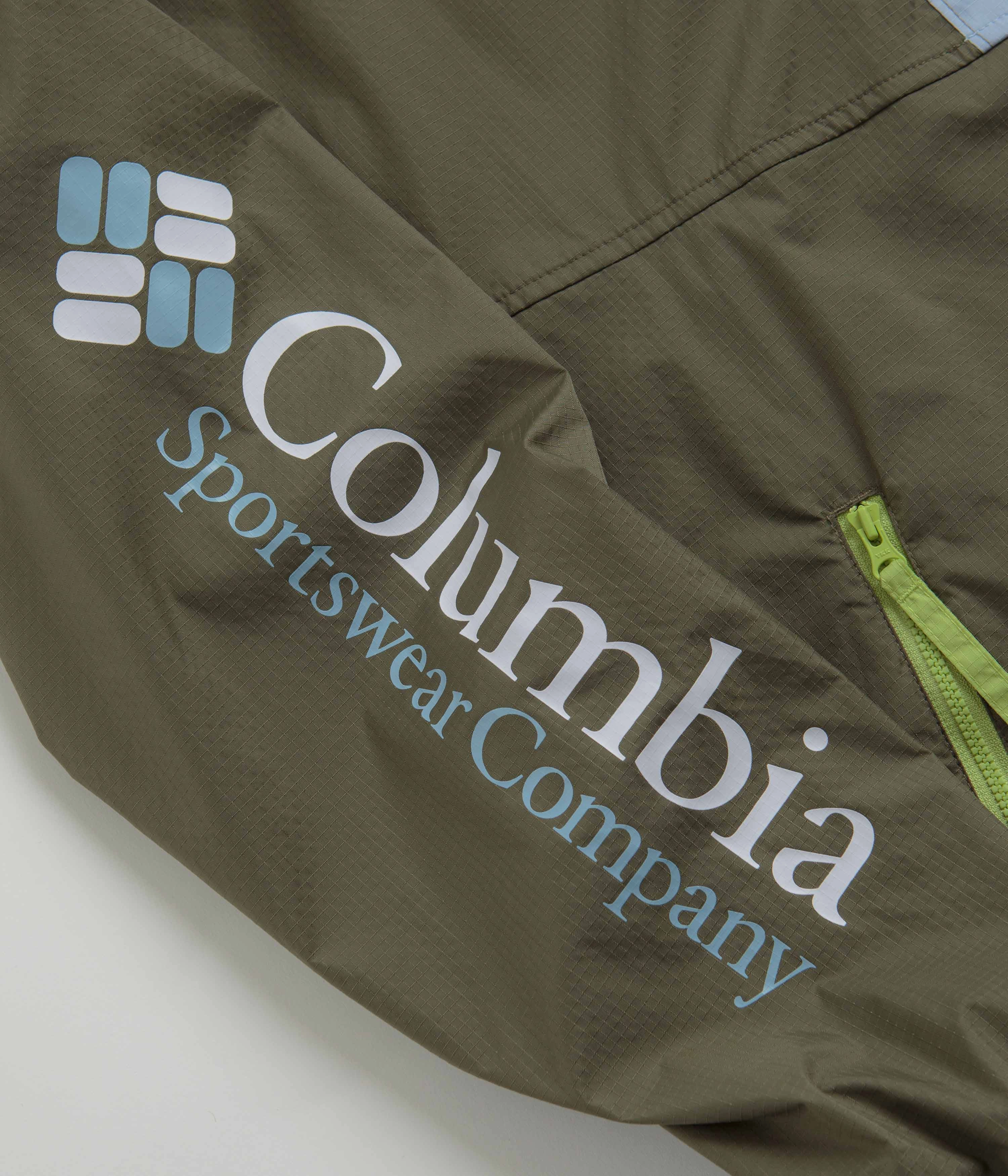 Columbia Riptide Anorak - Stone Green / Napa Green / Whisper LightweightFabric Softshell Material