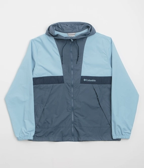 Columbia Spire Valley Hooded Windbreaker Jacket - Ripple Blue / Dark Mountain / Collegiate Navy suitable for sunny days Stylish Shield