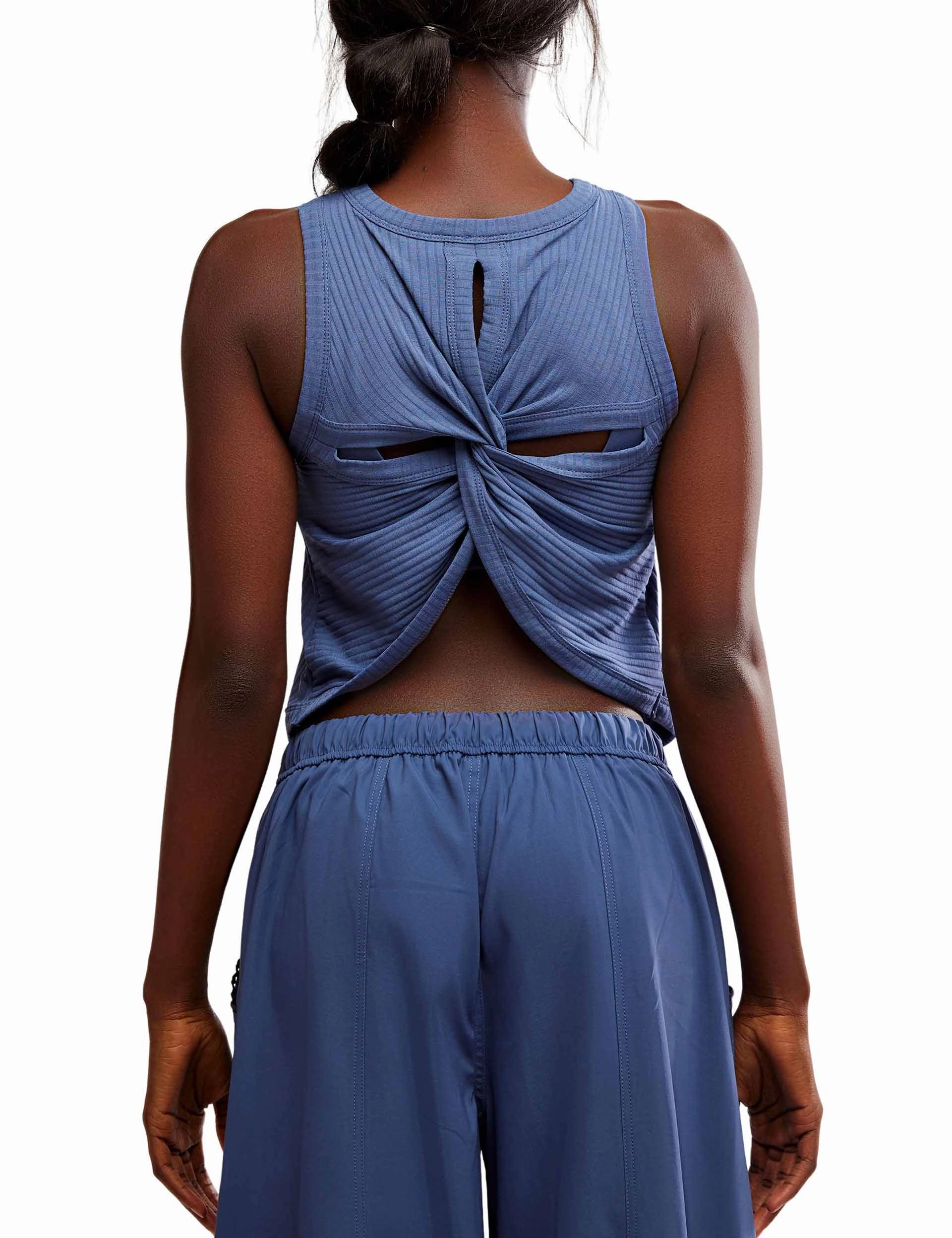 Performance knit Tension Relief Seams Comeback Tank - Blue Indigo