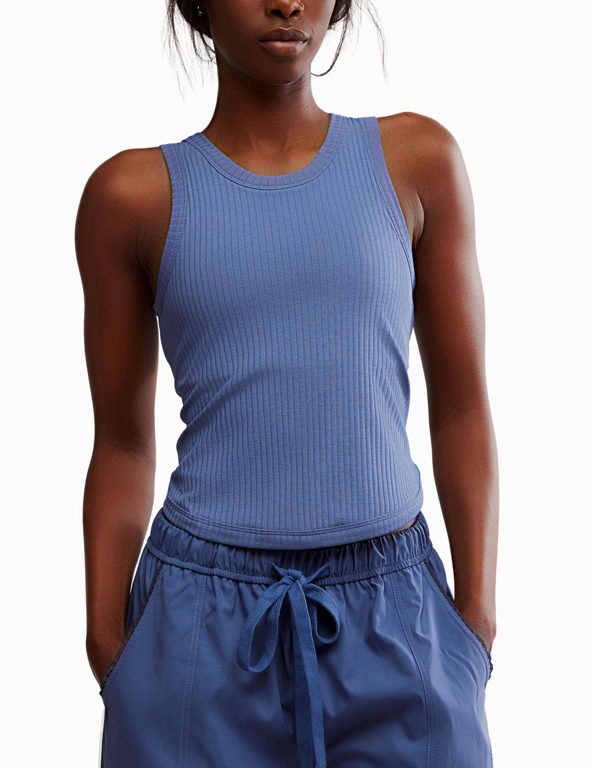 Comeback Tank - Blue Indigo Stay Lightness Reflective details