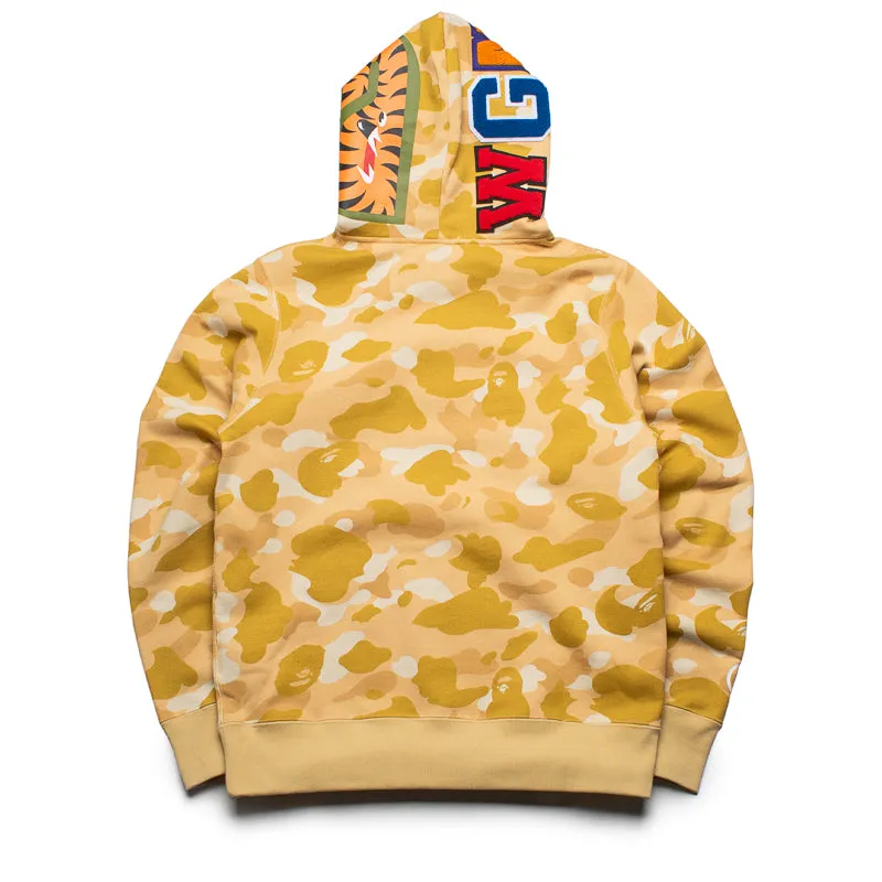 A Bathing Ape Color Camo Shark Pullover Hoodie - Yellow Casual Outfit