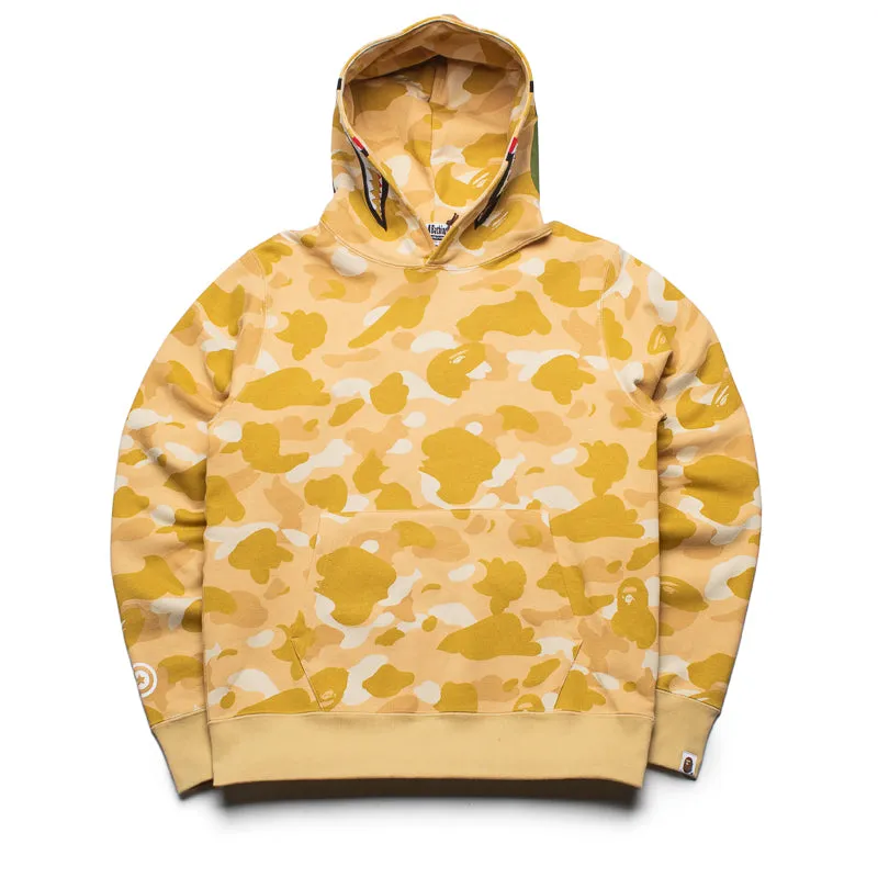 A Bathing Ape Color Camo Shark Pullover Hoodie - Yellow Triple Stitched Seams