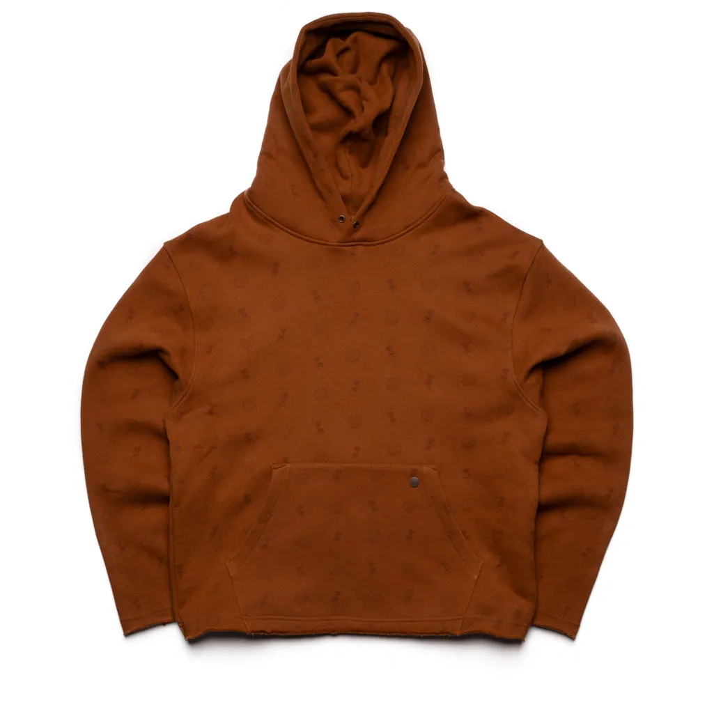 Teen Fashion Streetwear Fan Honor The Gift Raw Edge Hoodie - Copper