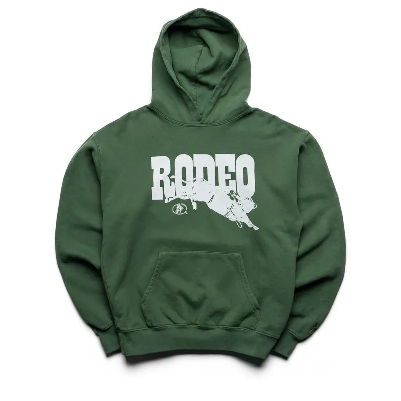 Four Way Stretch Material Fashion Layer One Of These Days Go Rodeo Hoodie - Forest Green