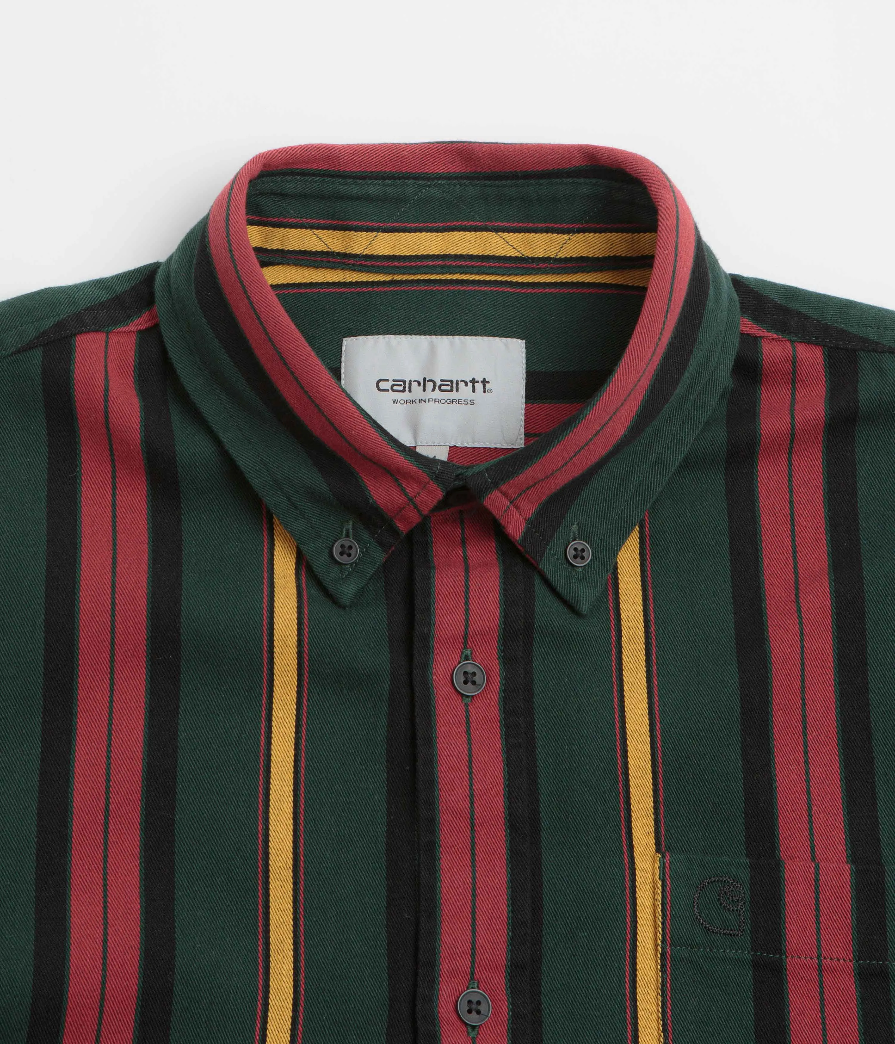 Carhartt Jarrell Short Sleeve Shirt - Jarrell Stripe / Conifer / Black BBQ Party Breathable Layer