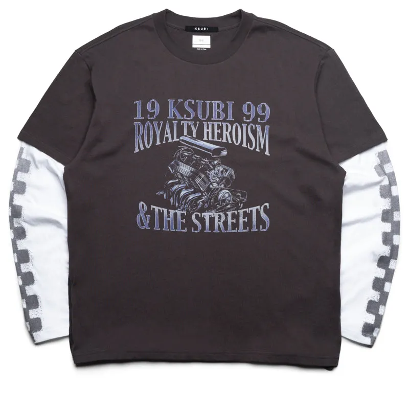 Ksubi Engine Layered L/S Tee - Faded Black female clothing Seamless construction