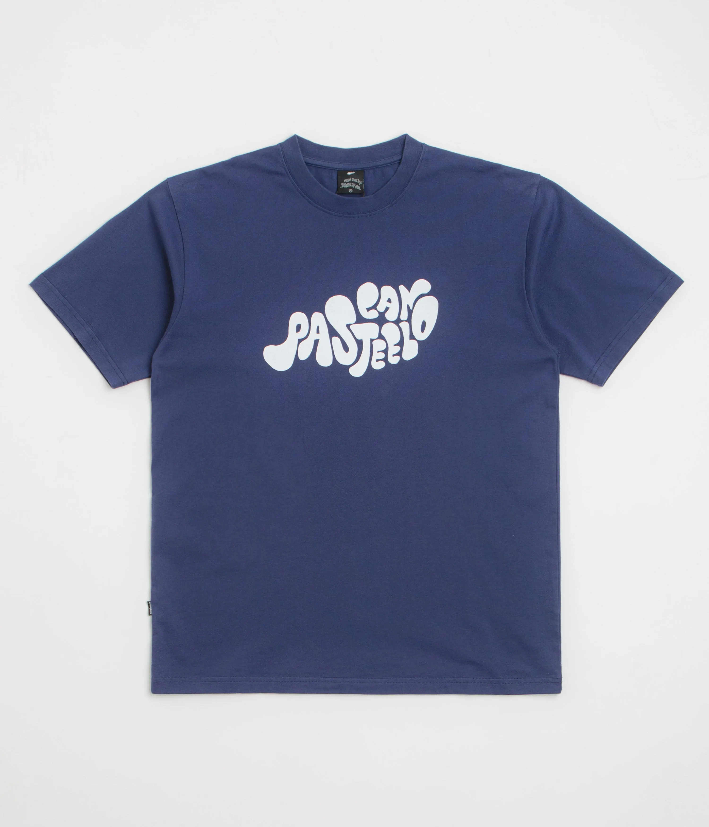 Cloudy day Pasteelo Can Script T-Shirt - Navy