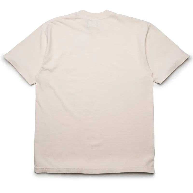 Politics Center P Logo Tee - Creme ethical fashion Above knee